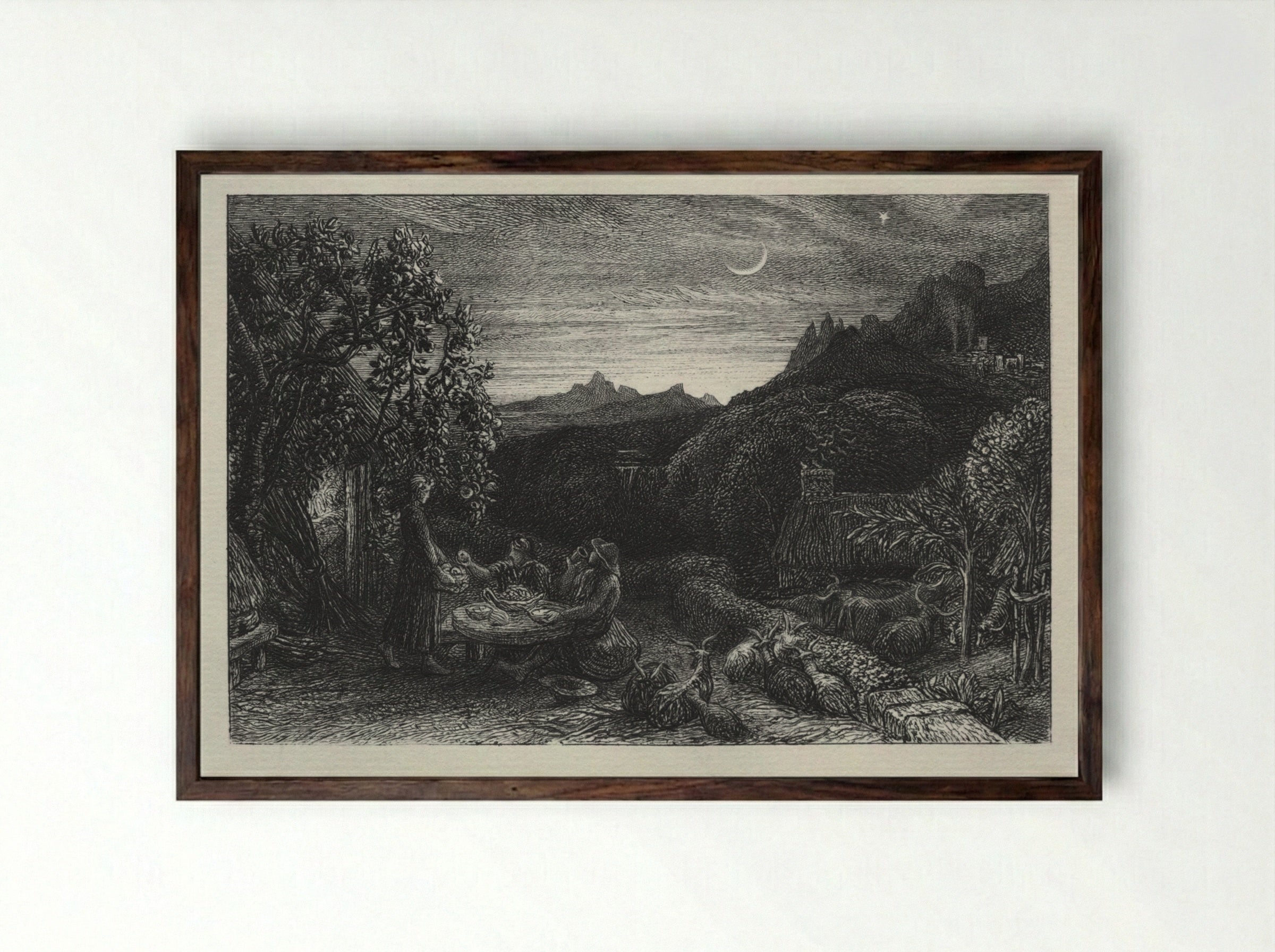 The Homeward Star - Samuel Palmer - Framed Print Dark Wood