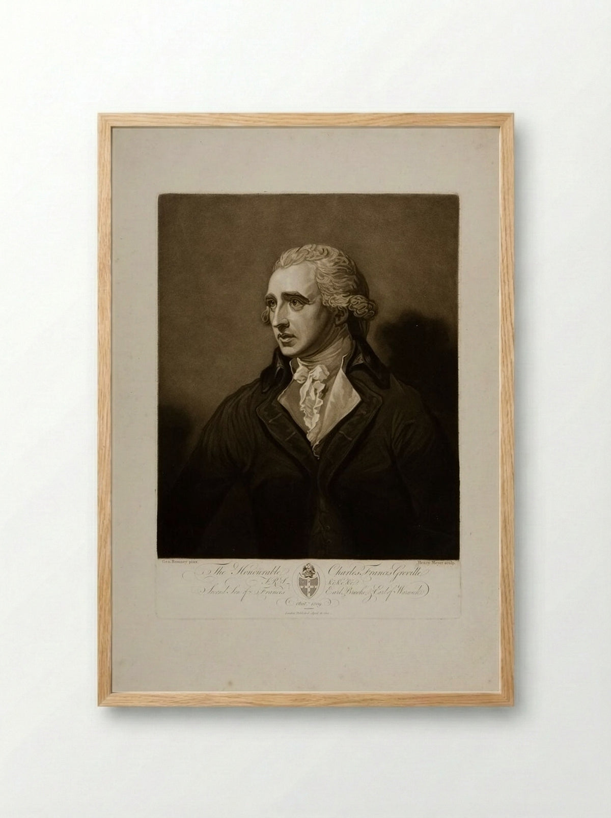 The Honorable Charles Francis Greville - Henry Meyer - Framed Print Wood