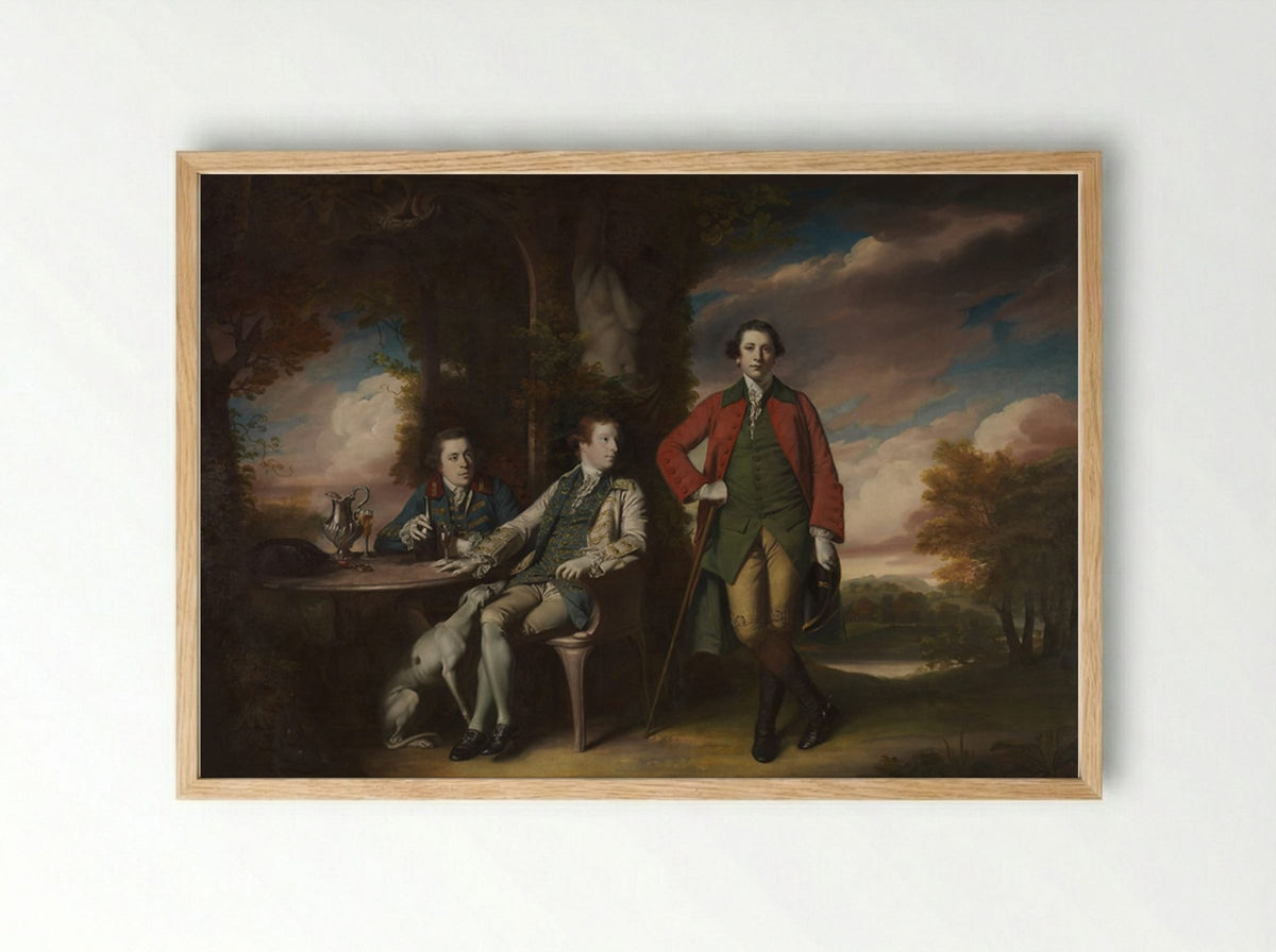 The Honorable Henry Fane with Inigo Jones and Charles Blair - Sir Joshua Reynolds - Framed Print Wood