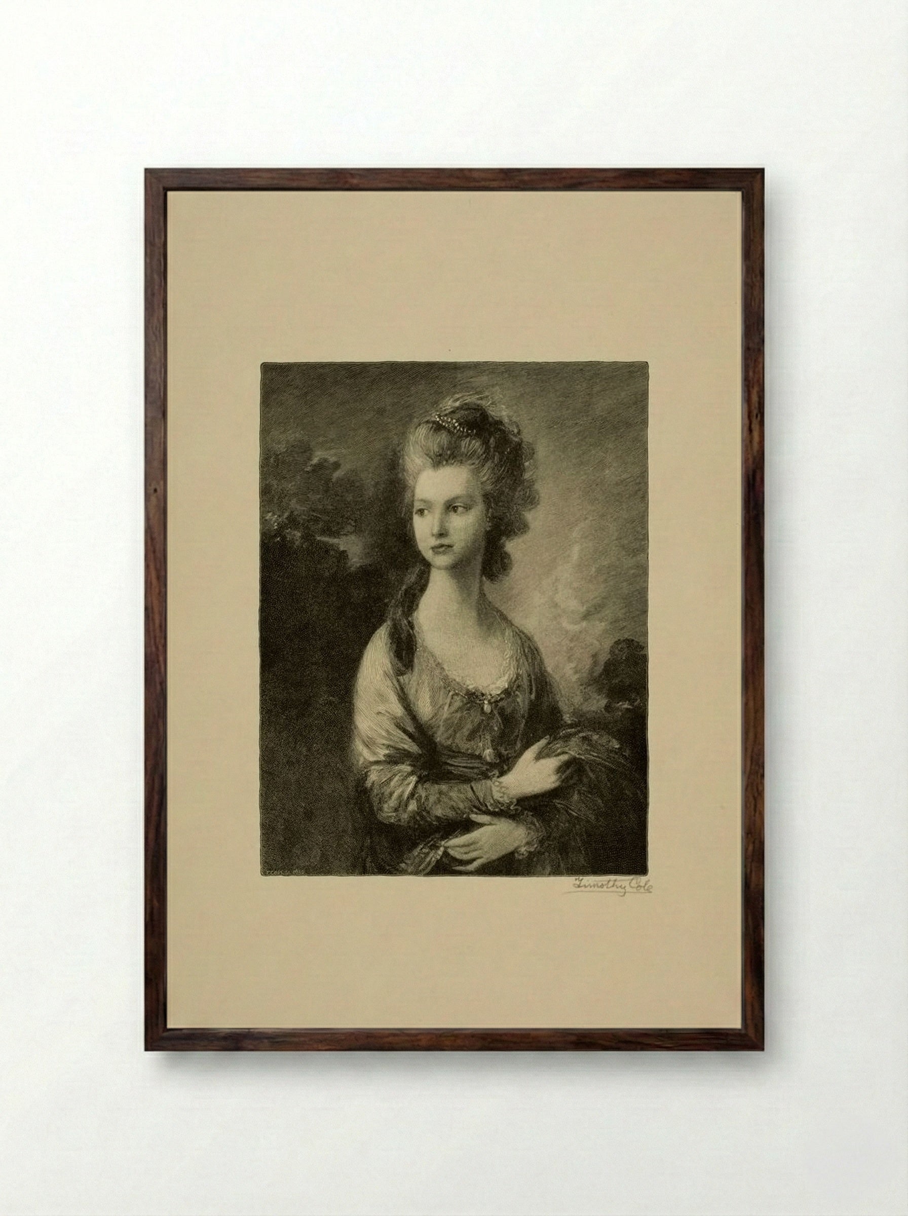 The Honorable Mrs. Graham - Timothy Cole - Framed Print Dark Wood