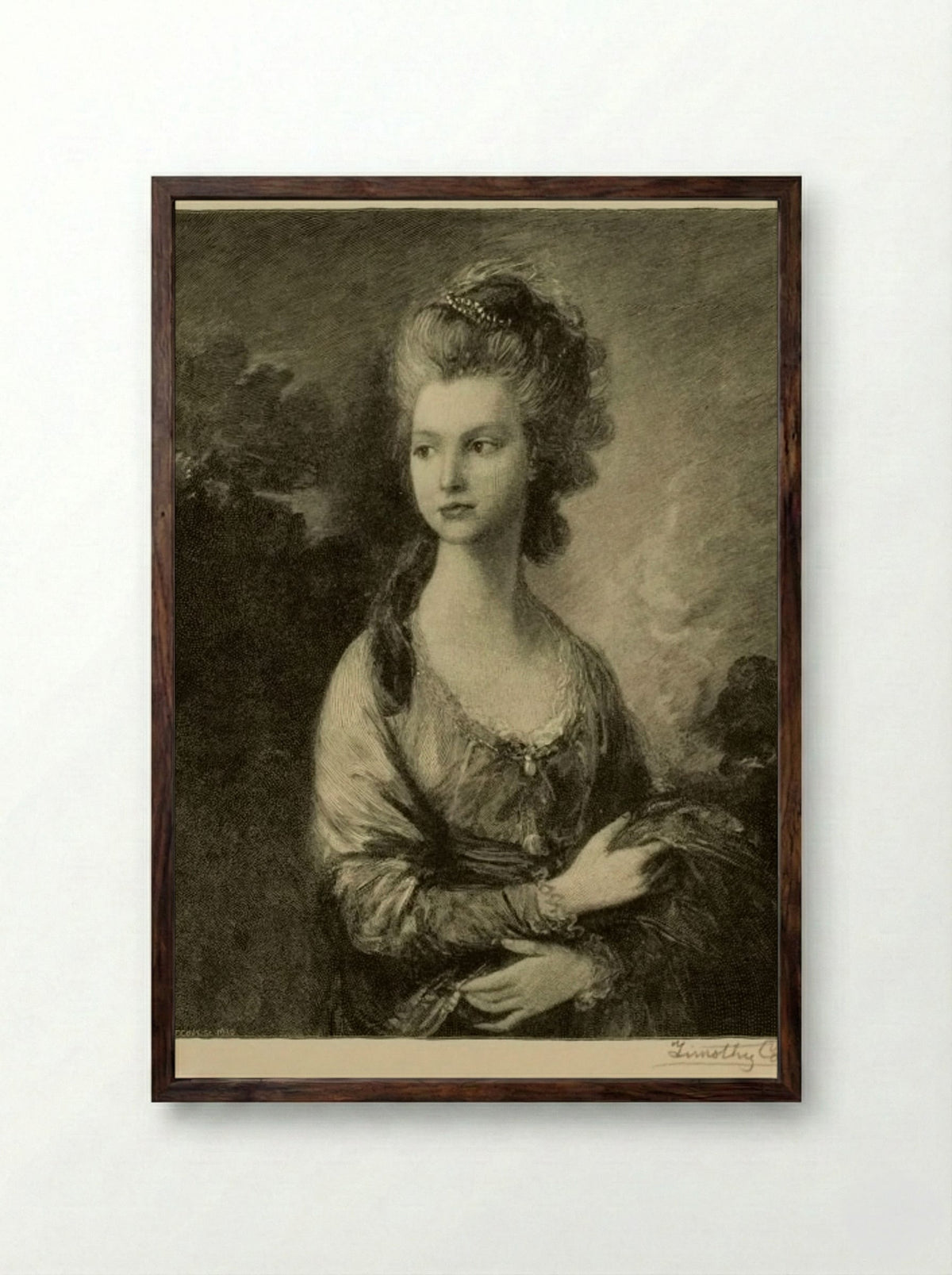 The Honorable Mrs. Graham - Timothy Cole - Framed Print Dark Wood