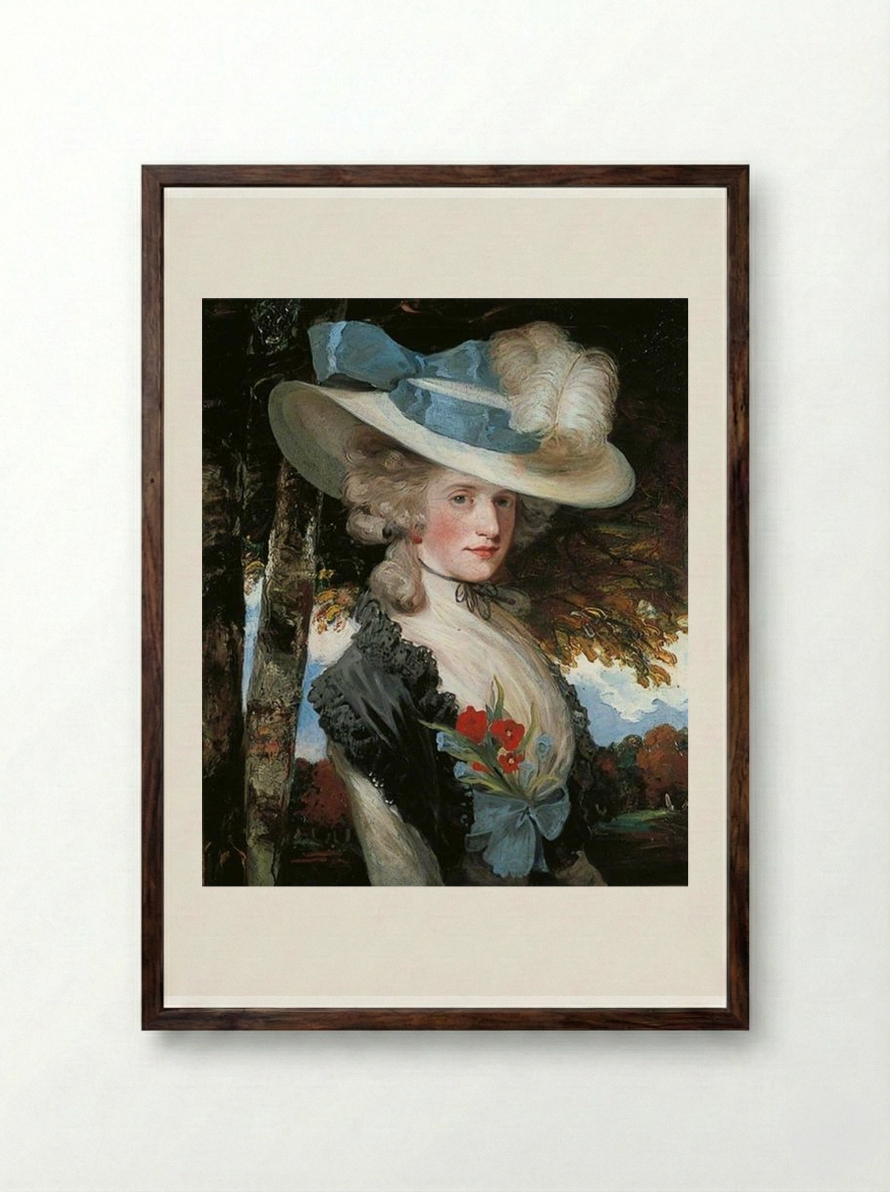 The Honourable Elizabeth Ingram - John Hoppner - Framed Print Dark Wood