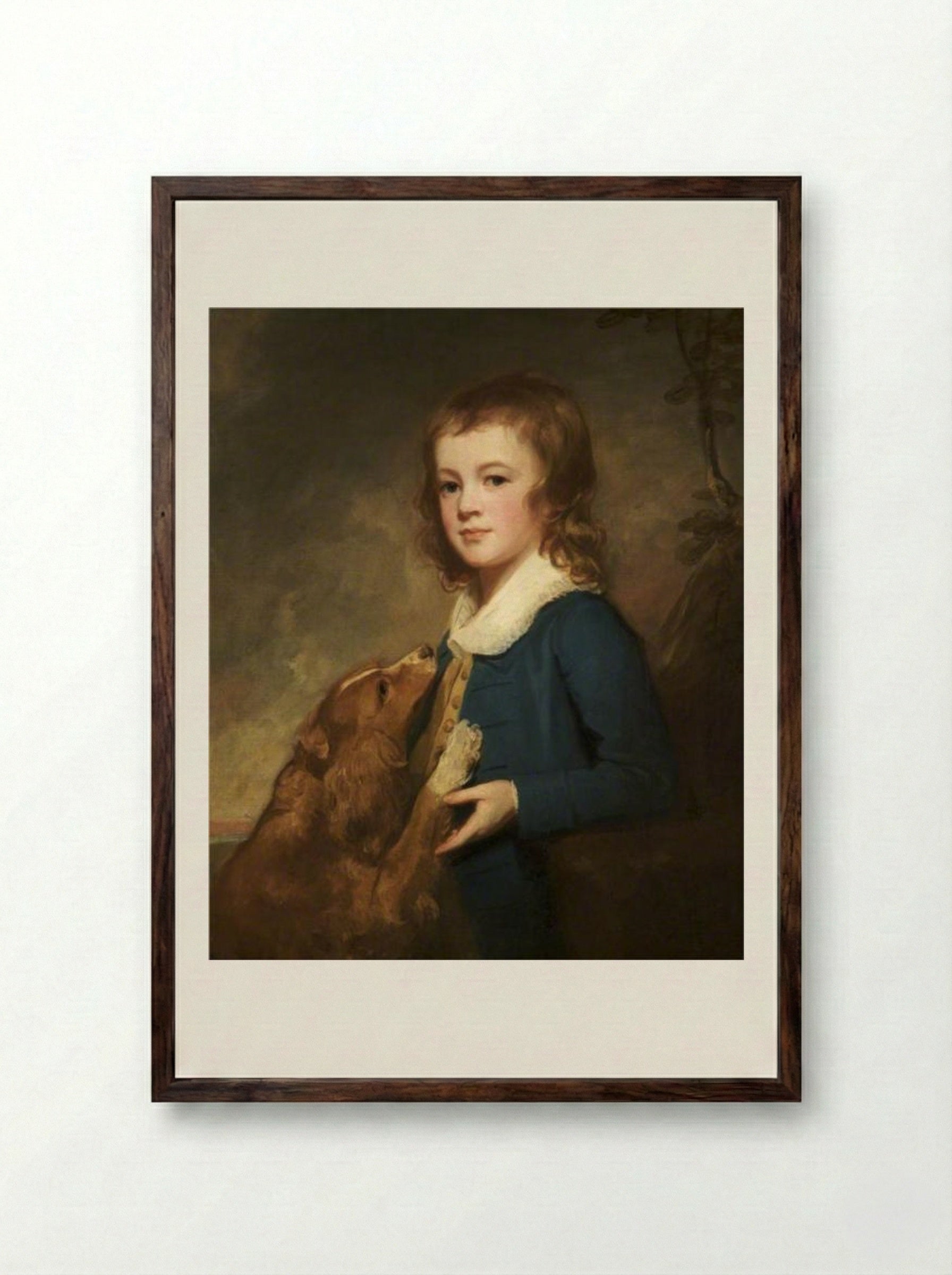 The Honourable Reverend Anchitel Grey, as a Boy - George Romney - Framed Print Dark Wood