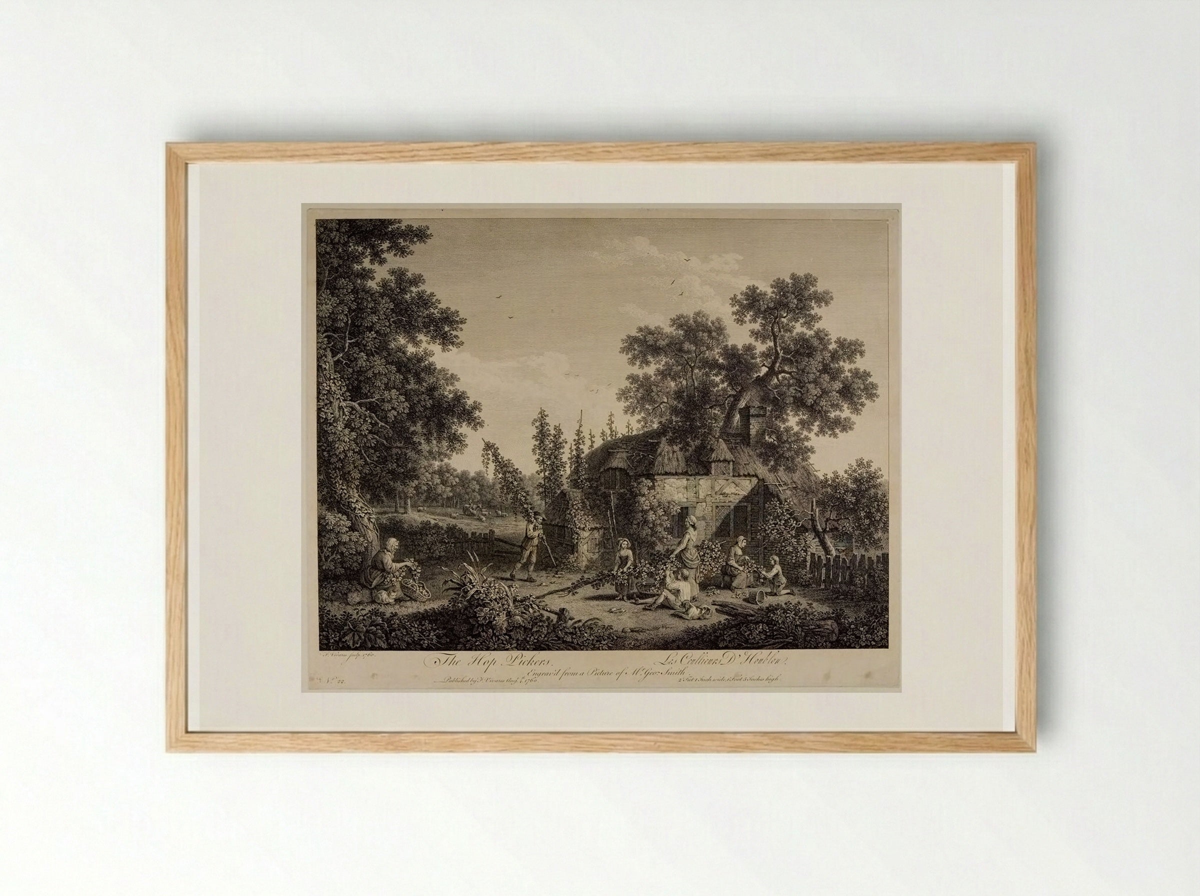 The Hop-Pickers - François Vivares - Framed Print Wood