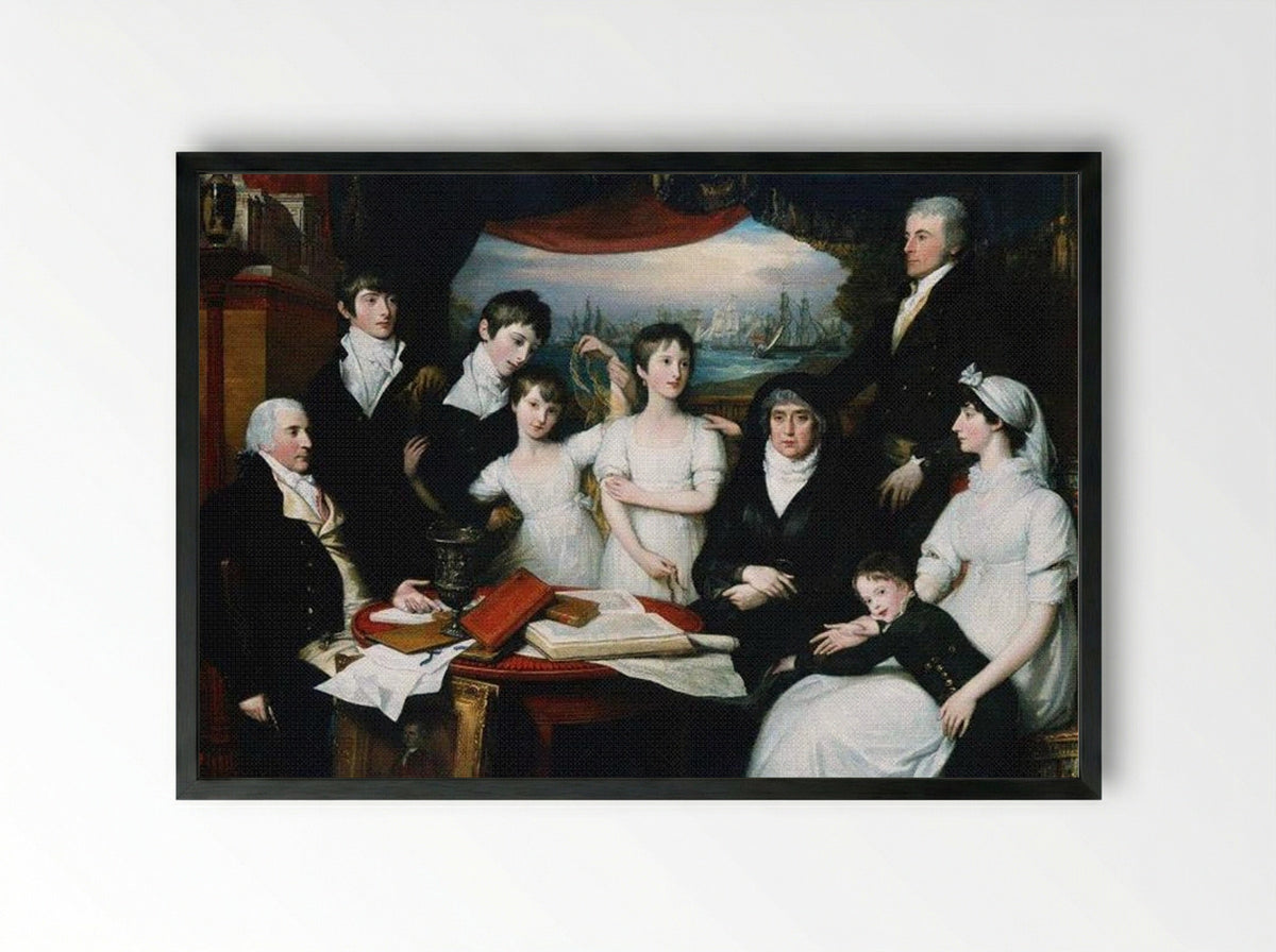 The Hope Family of Sydenham, Kent - Benjamin West - Framed Print Black