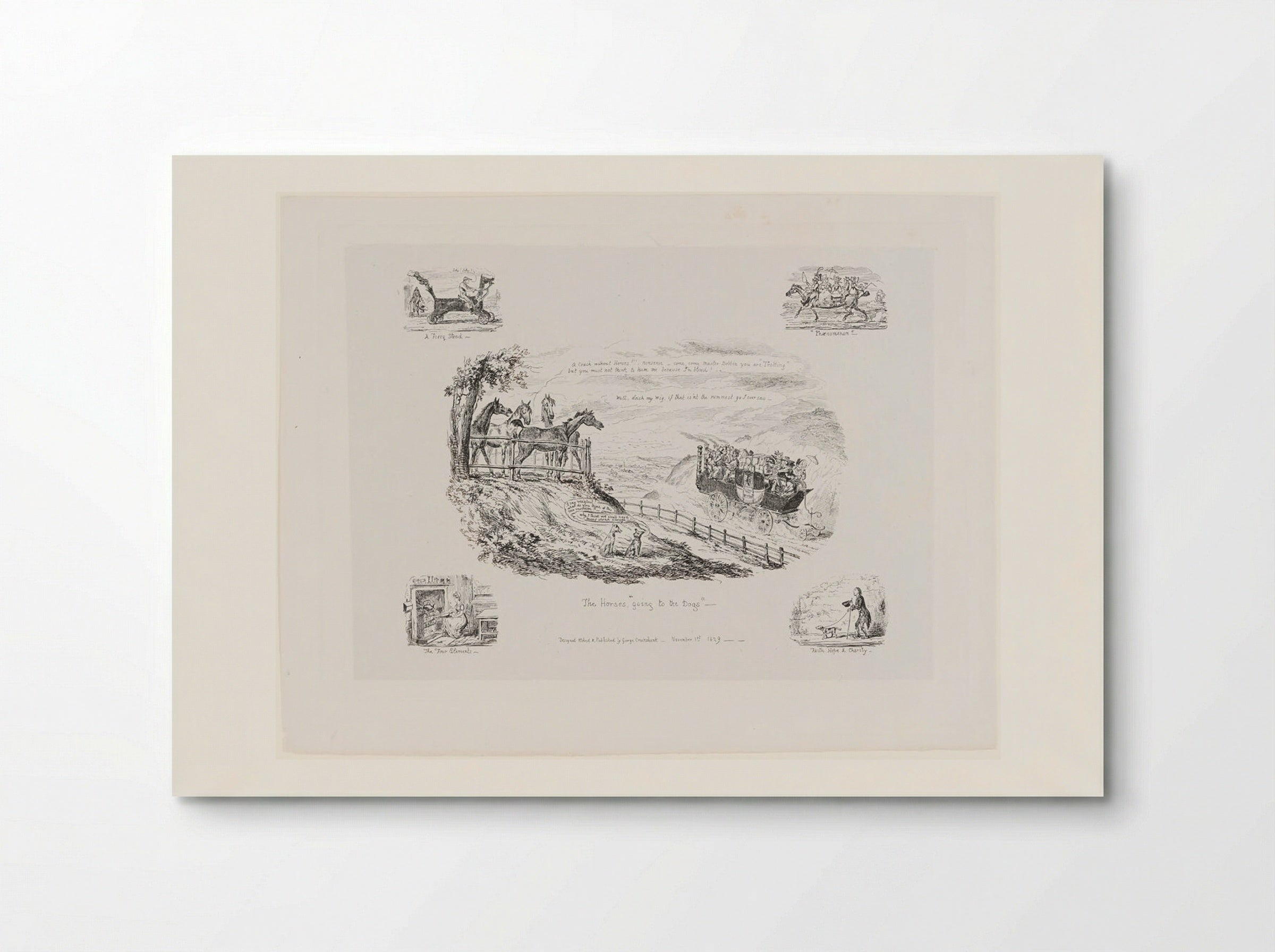 The Horses, Going to the Dogs - George Cruikshank - Poster