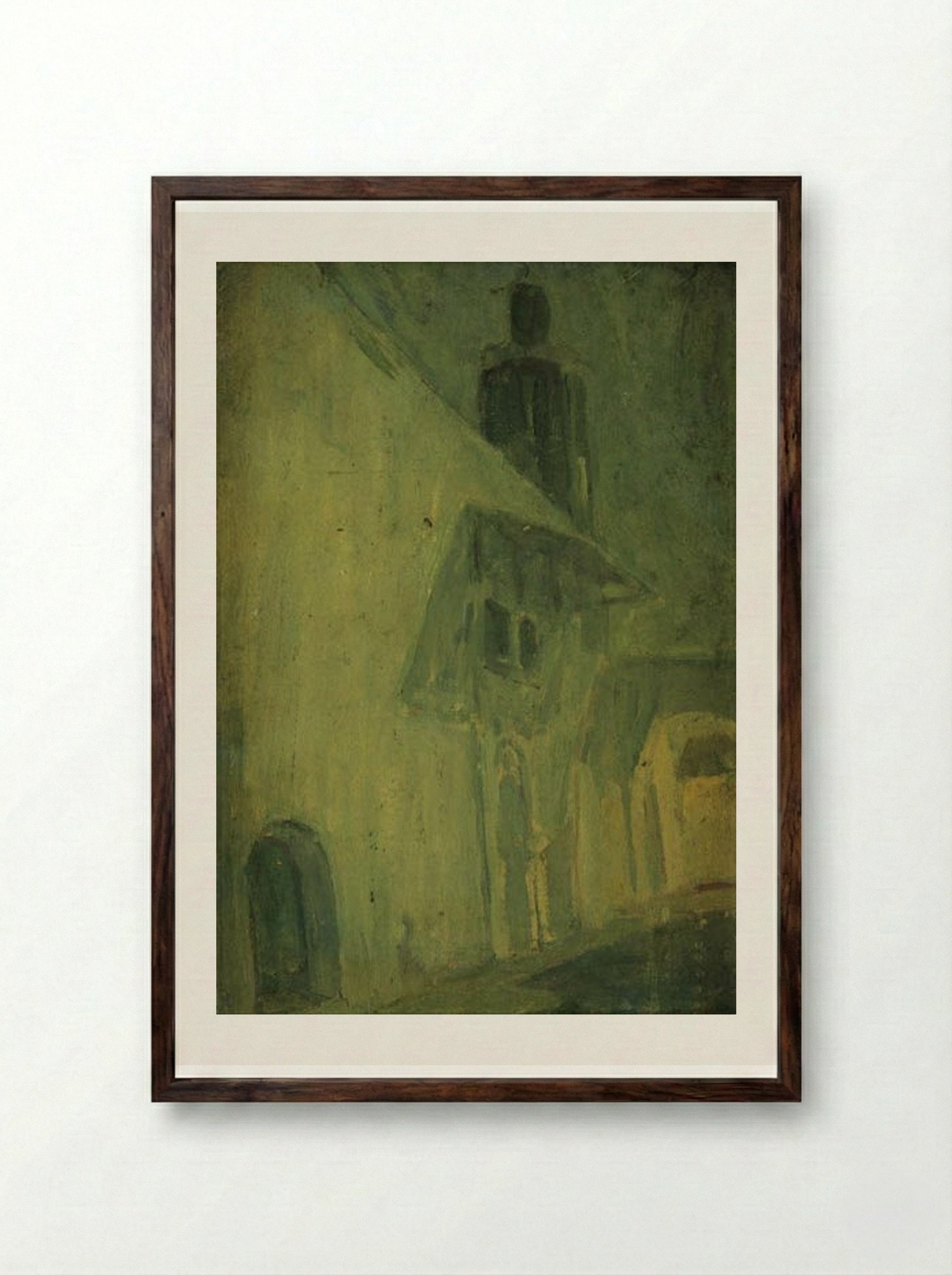 The House (Wall) in Blue - Henry Ossawa Tanner - Framed Print Dark Wood