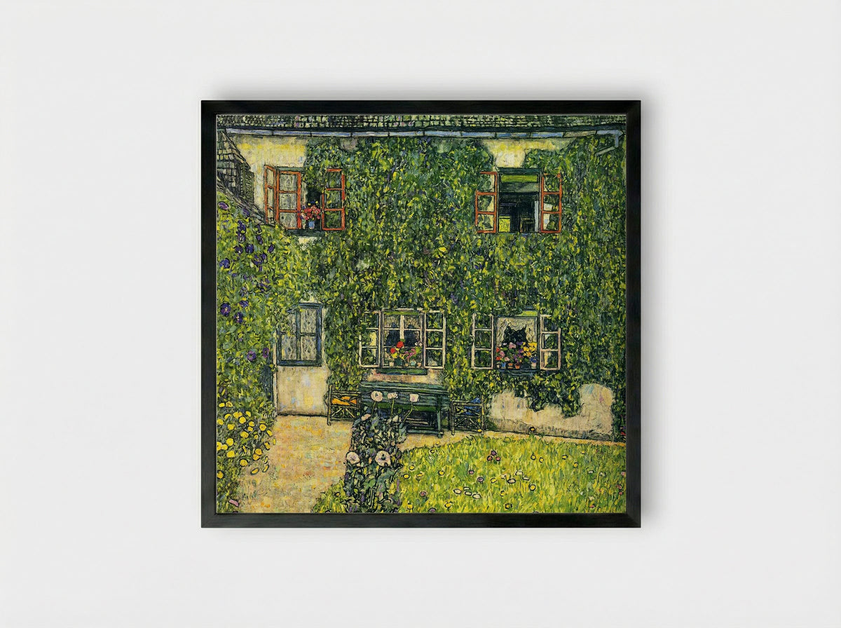 The House of Guardaboschi - Gustav Klimt - Framed Print Black
