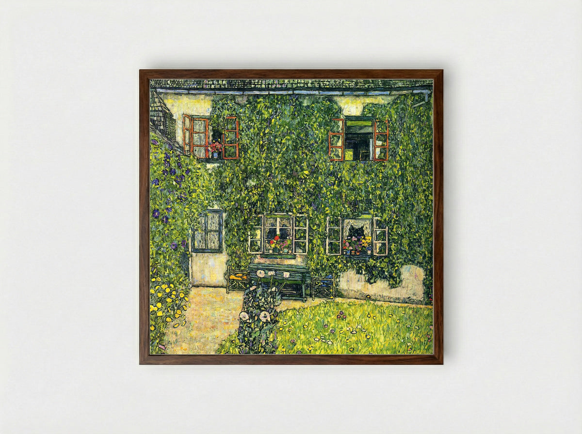 The House of Guardaboschi - Gustav Klimt - Framed Print Dark Wood