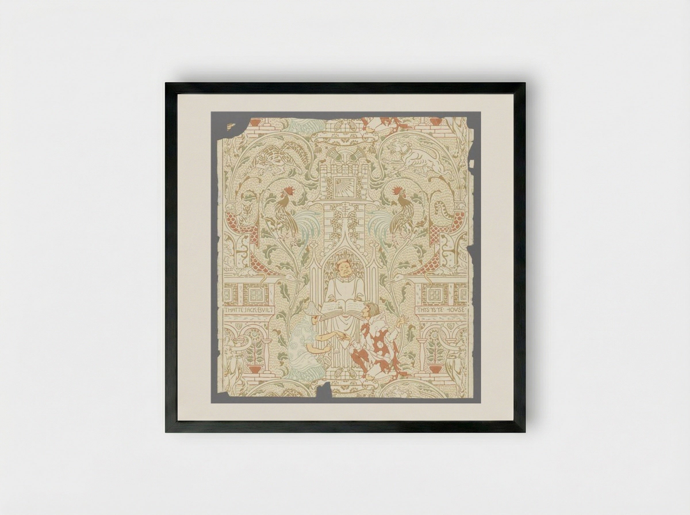 The House that Jack Built - Walter Crane - Framed Print Black