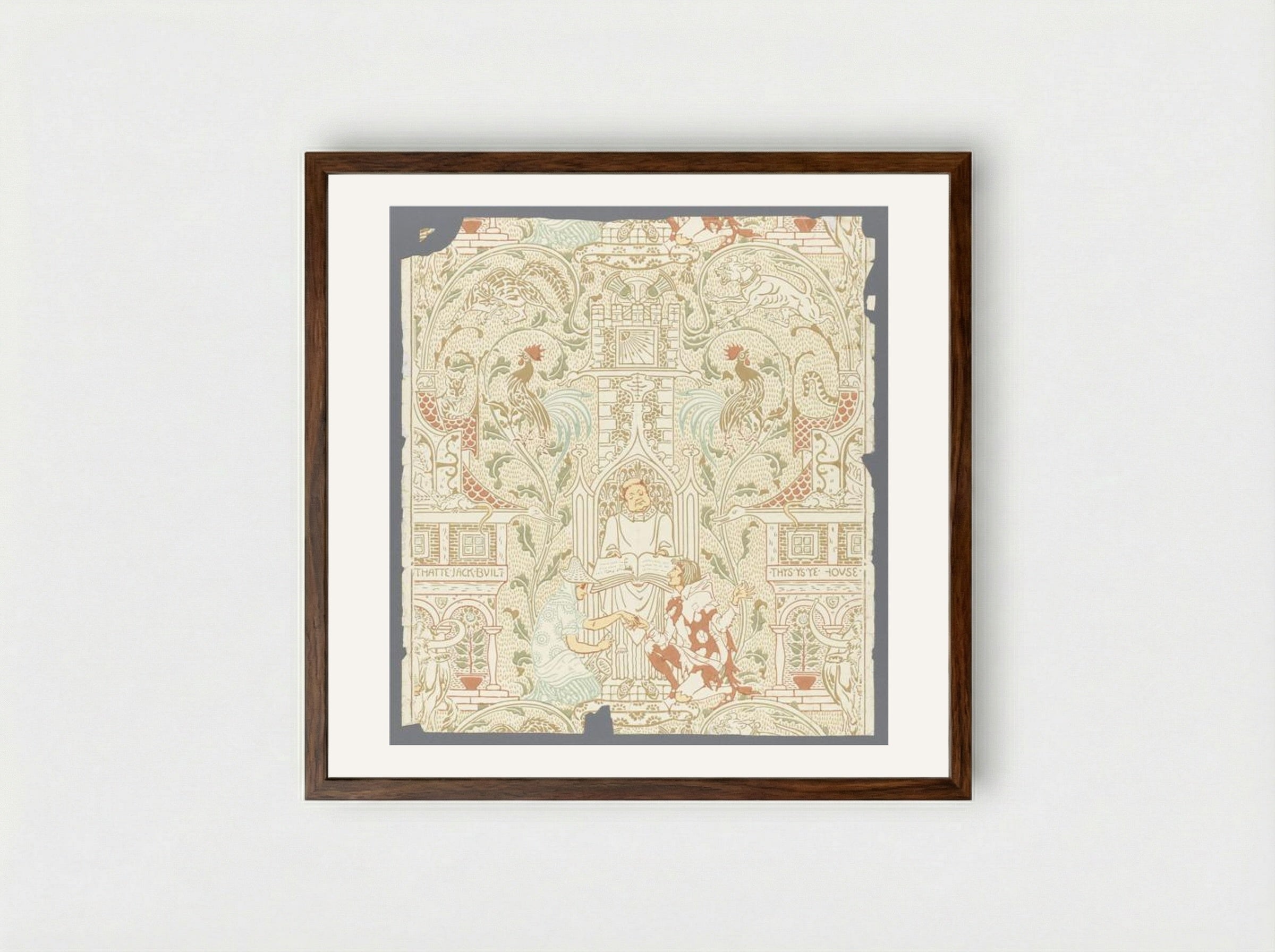 The House that Jack Built - Walter Crane - Framed Print Dark Wood
