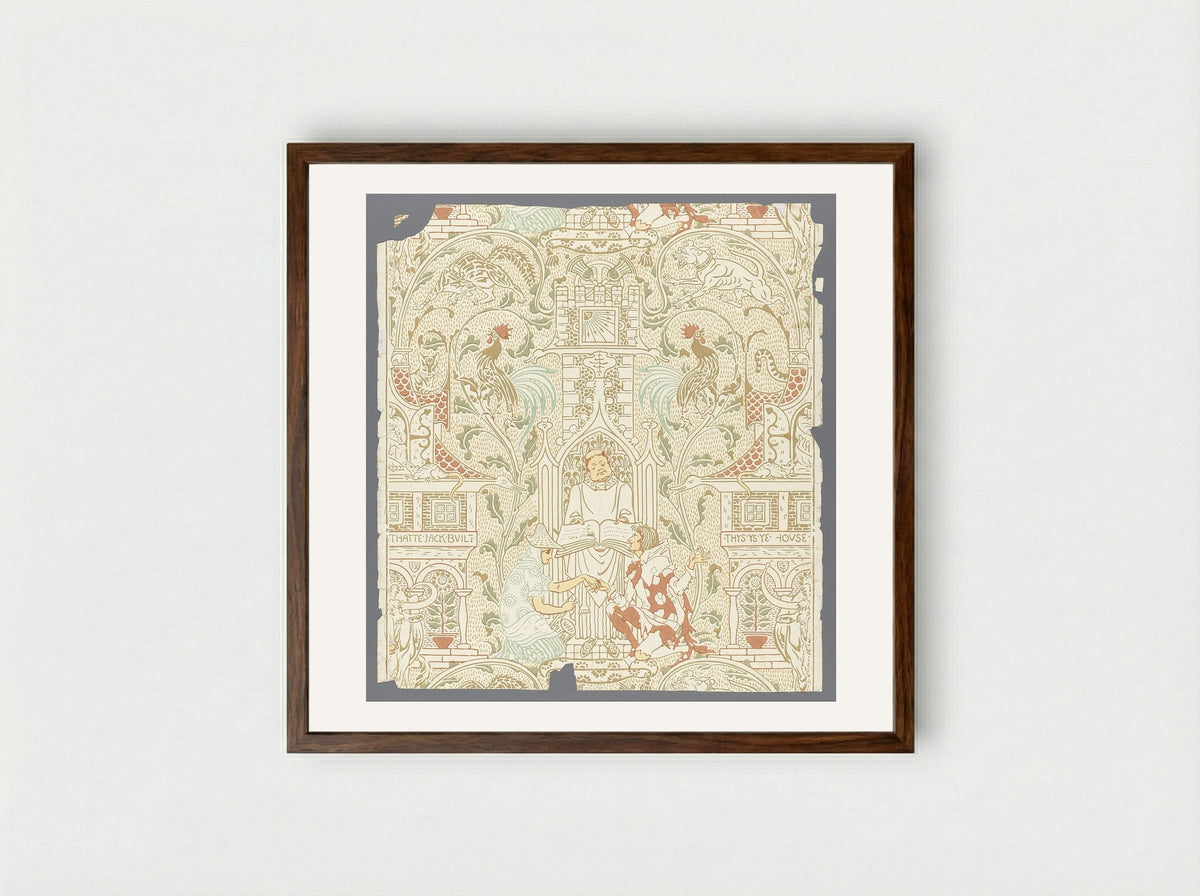 The House that Jack Built - Walter Crane - Framed Print Dark Wood