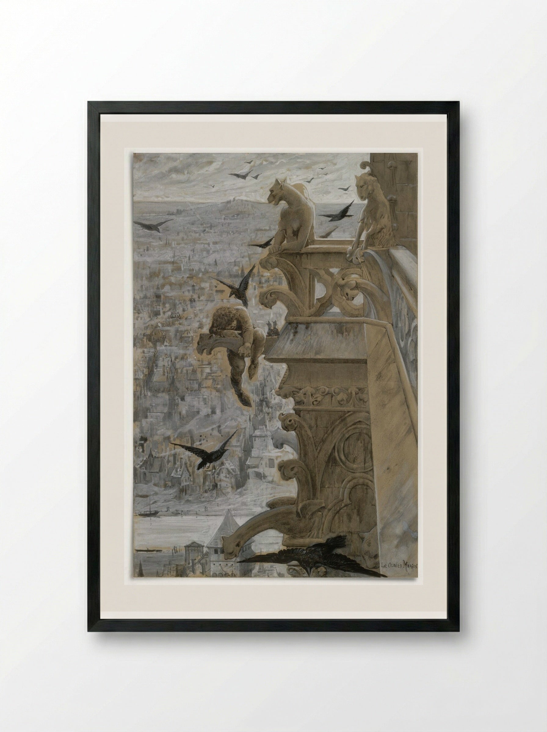 The Hunchback of Notre-Dame - Luc-Olivier Merson - Framed Print Black