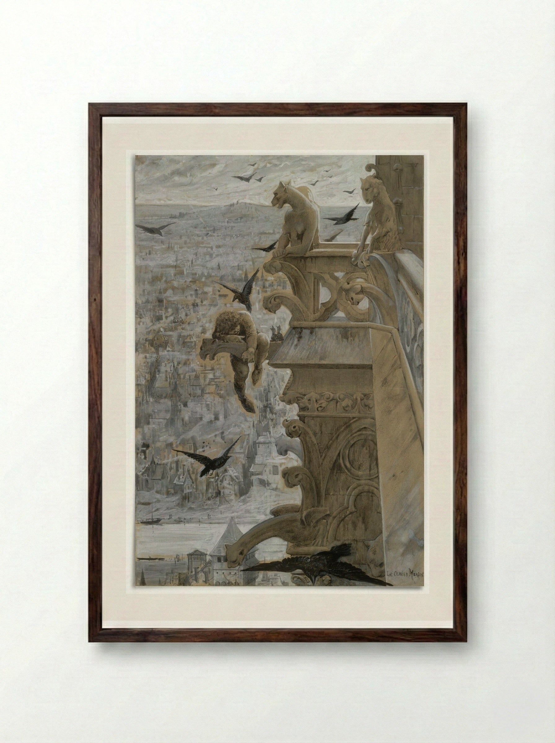The Hunchback of Notre-Dame - Luc-Olivier Merson - Framed Print Dark Wood
