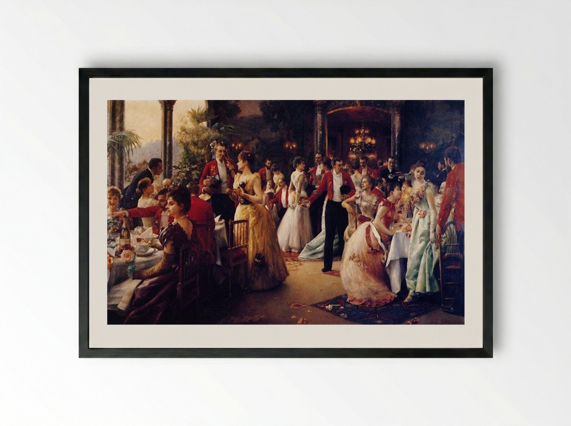 The Hunt Supper - Julius LeBlanc Stewart - Framed Print Black