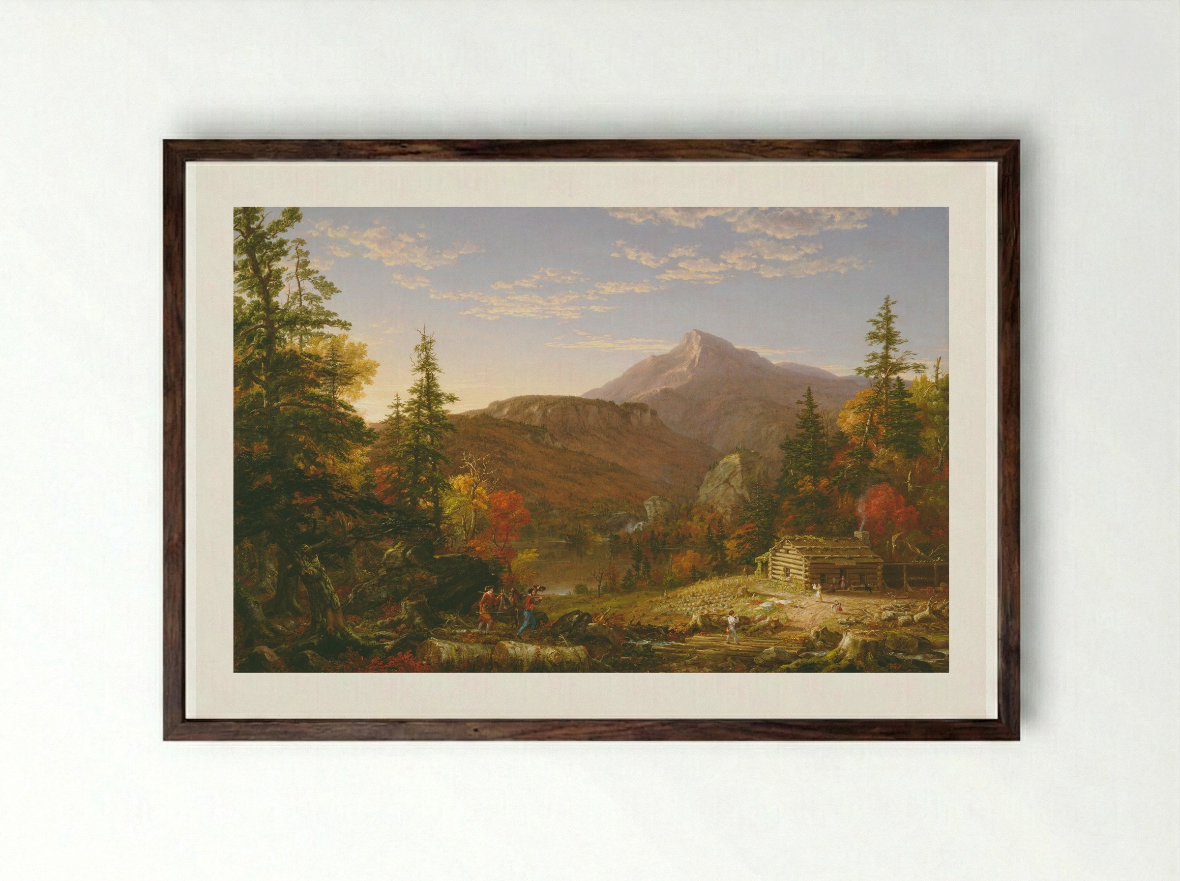 The Hunter's Return - Thomas Cole - Framed Print Dark Wood