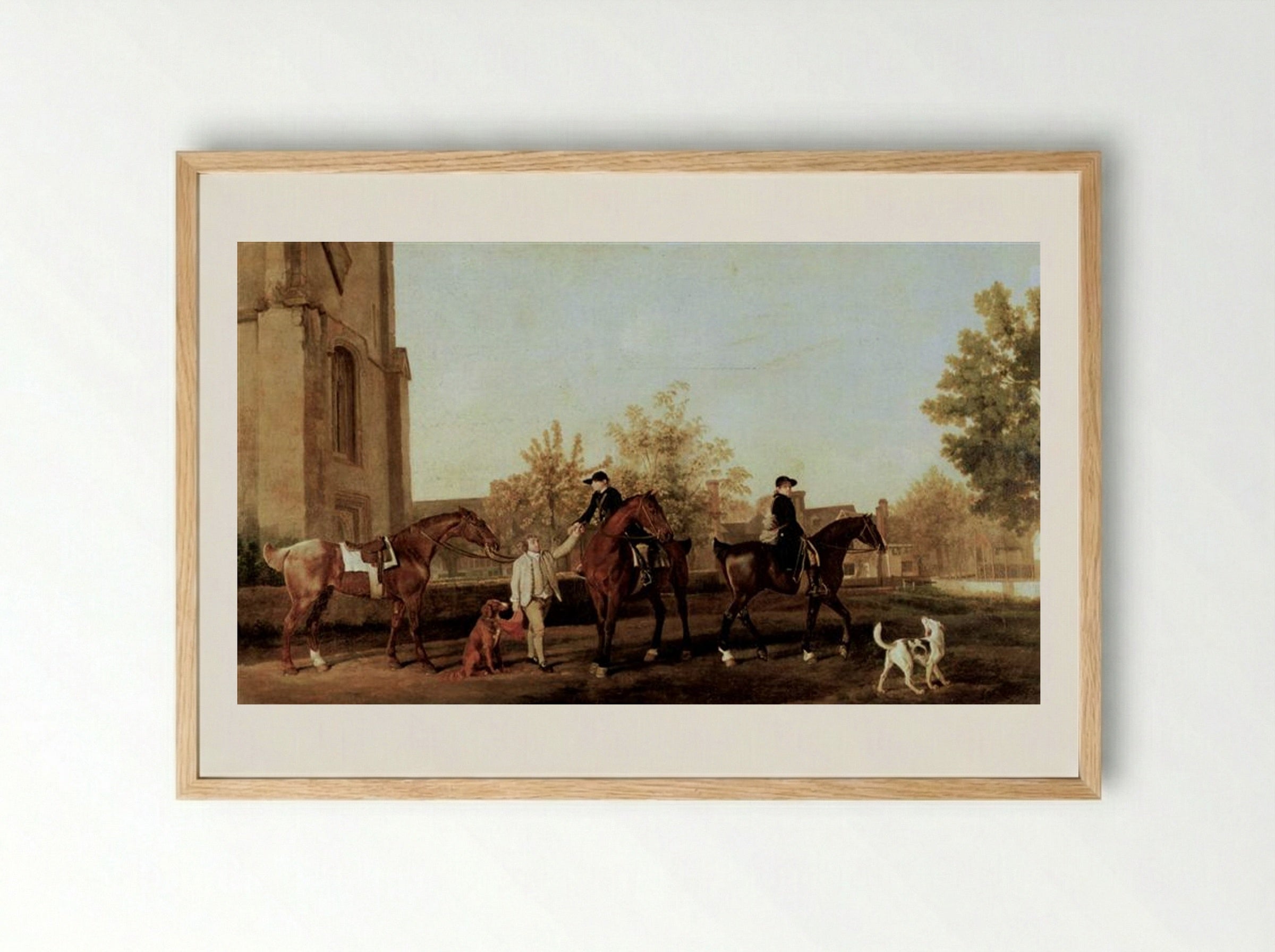 The Hunters leave Southill - George Stubbs - Framed Print Wood