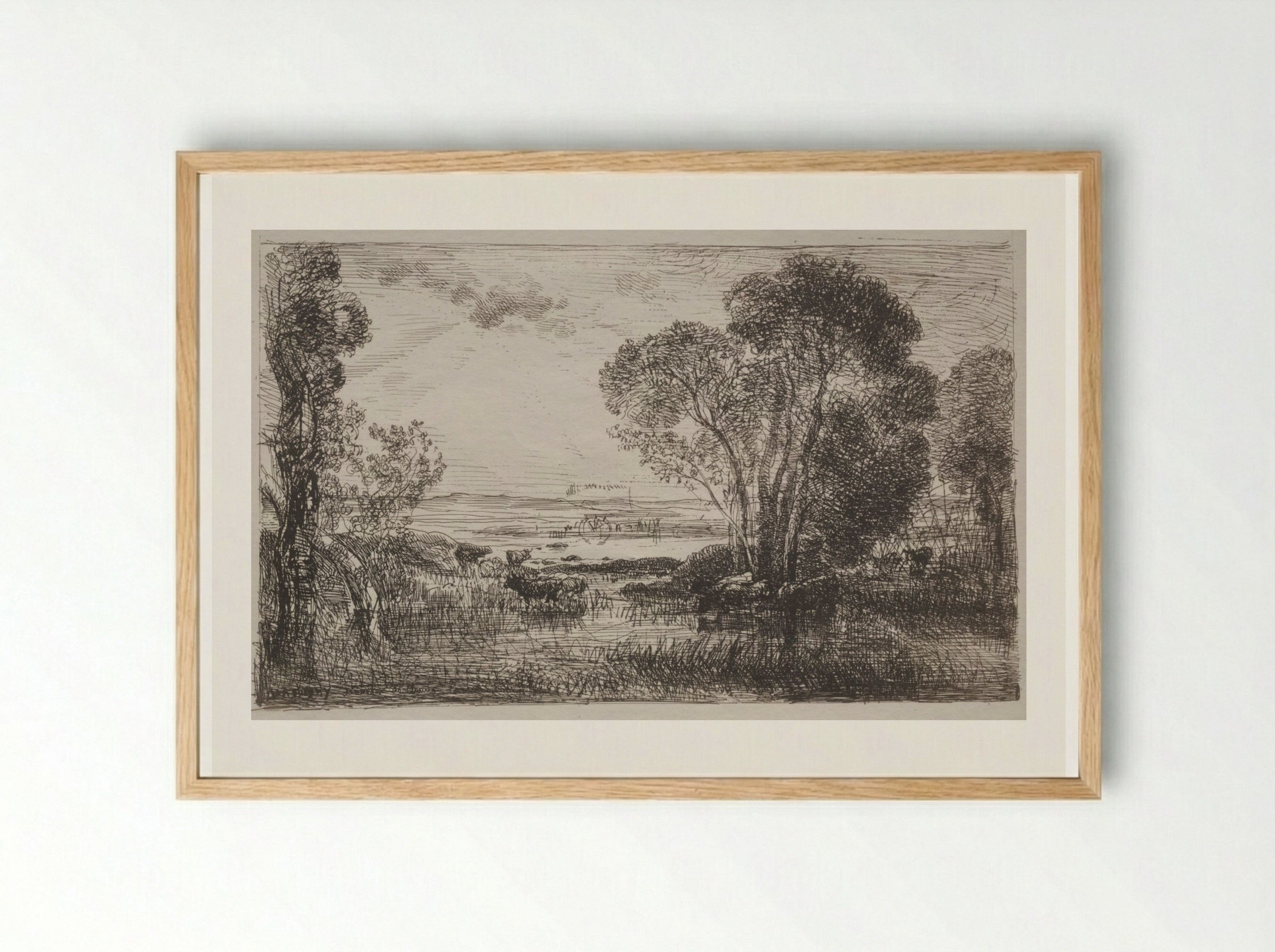 The Hydraulic Machine - Charles François Daubigny - Framed Print Wood