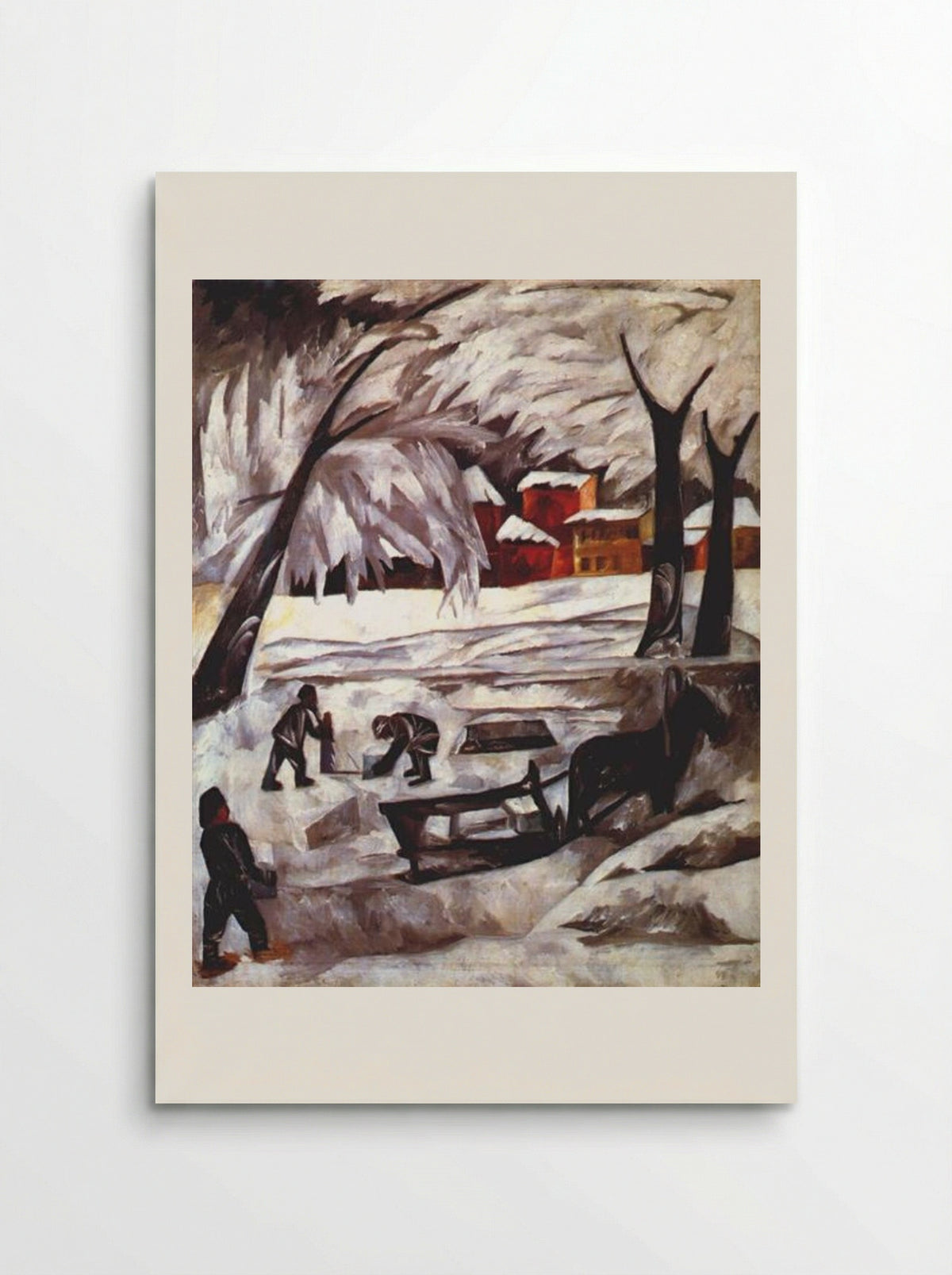 The Ice Cutters - Natalia Goncharova - Poster
