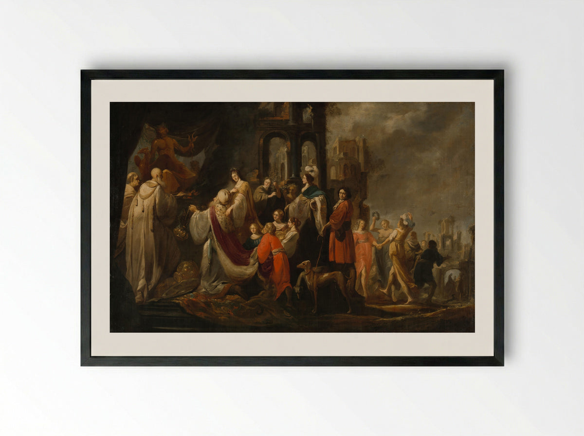 The Idolatry of King Solomon - Jacob Hogers - Framed Print Black