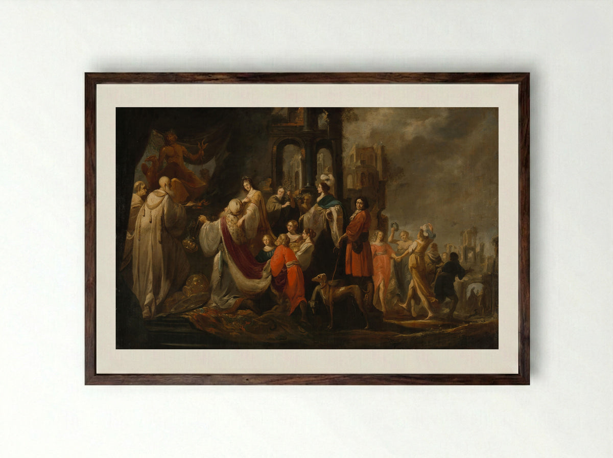 The Idolatry of King Solomon - Jacob Hogers - Framed Print Dark Wood