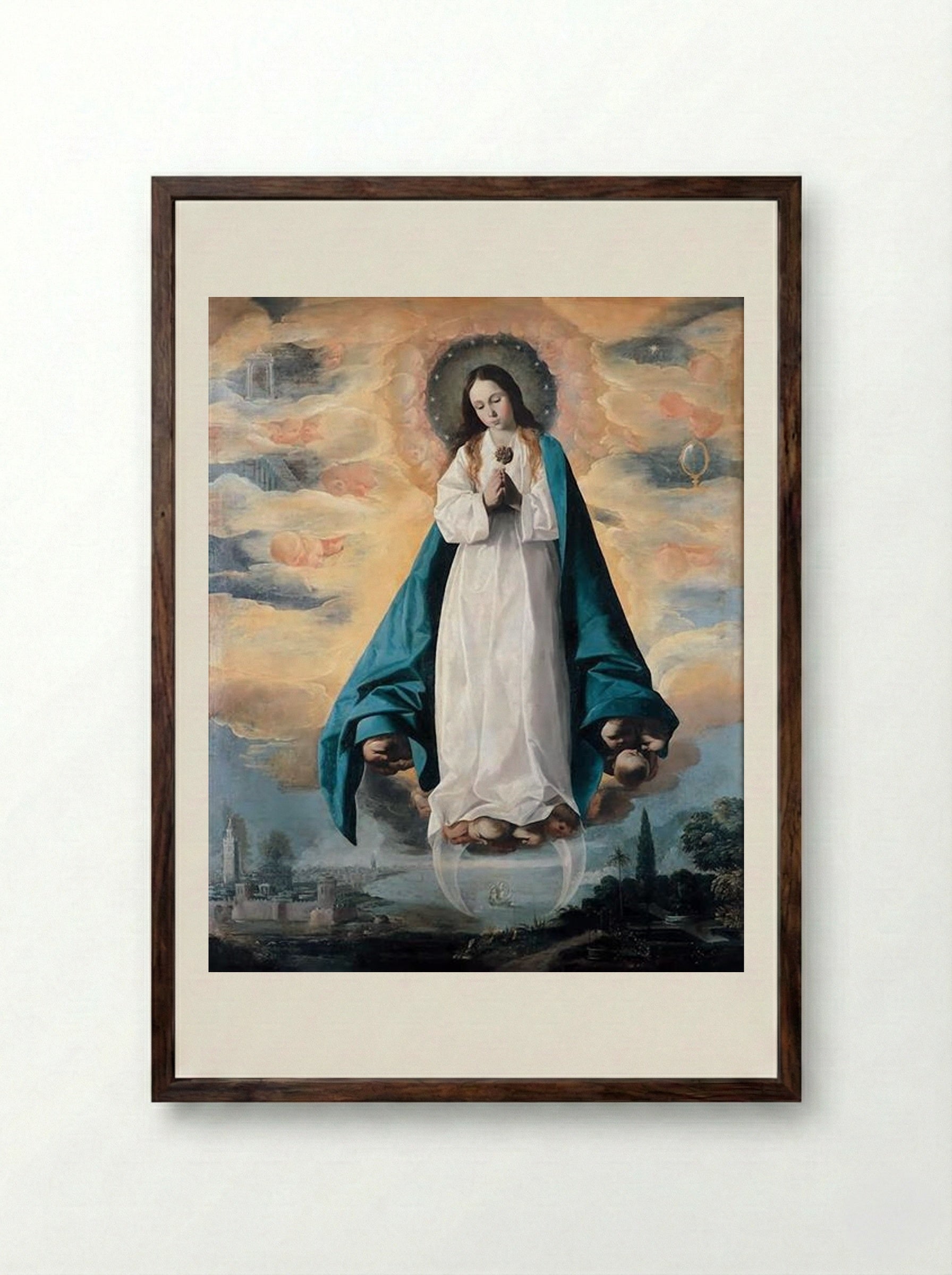 The Immaculate Conception - Francisco de Zurbarán - Framed Print Dark Wood