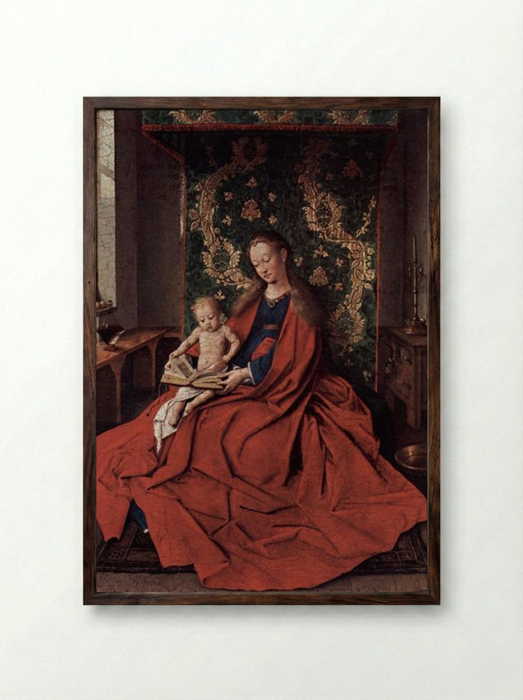 The Ince Hall Madonna - Jan van Eyck - Framed Print Dark Wood