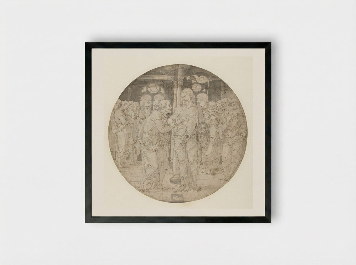 The Incredulity of Saint Thomas - Nicolaas Hogenberg - Framed Print Black