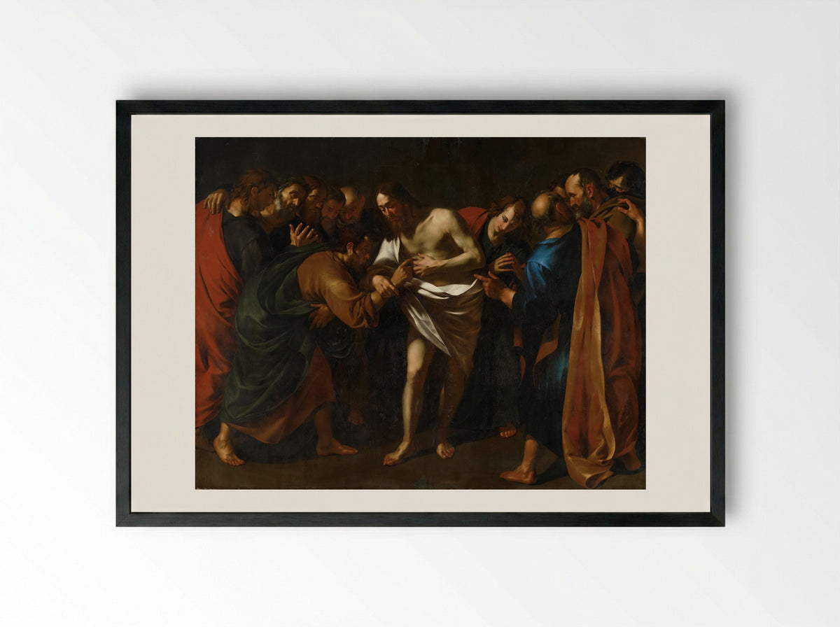 The Incredulity of Saint Thomas - Wouter Pietersz II Crabeth - Framed Print Black