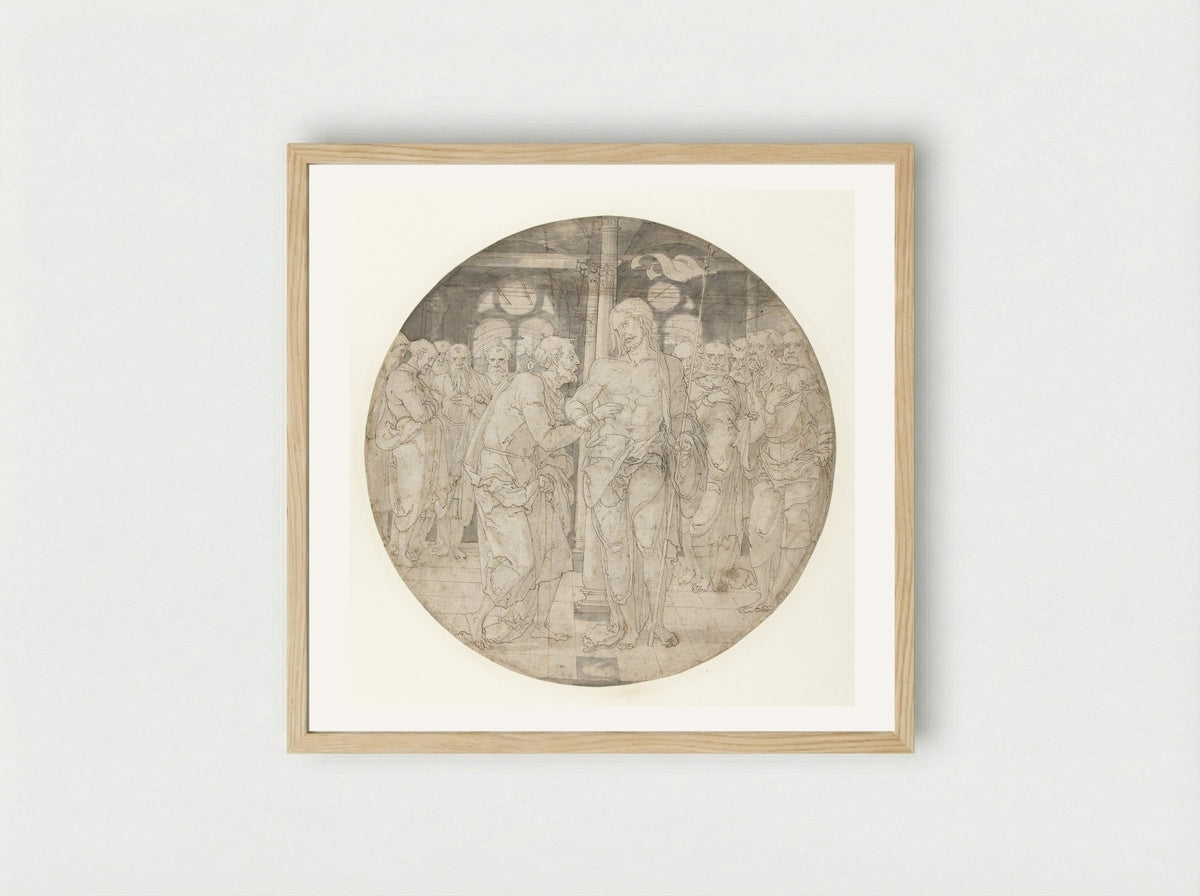 The Incredulity of Saint Thomas - Nicolaas Hogenberg - Framed Print Wood