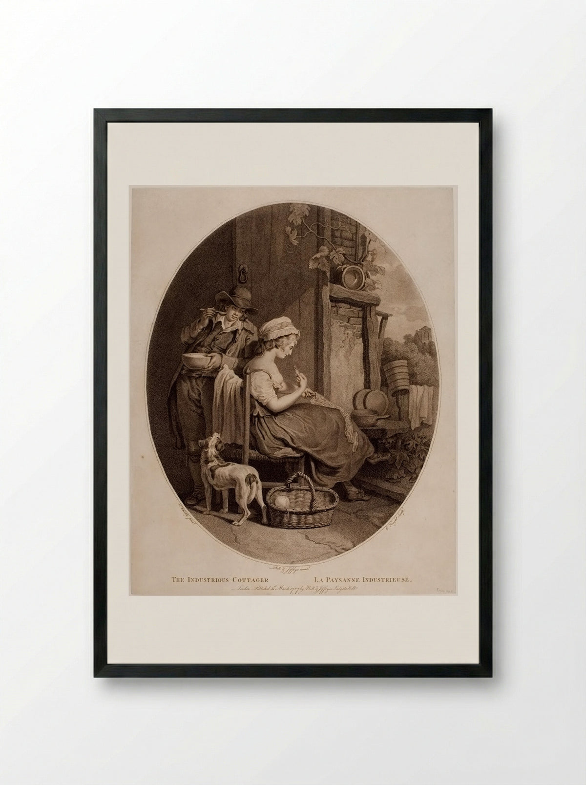 The Industrious Cottager - Charles Knight - Framed Print Black