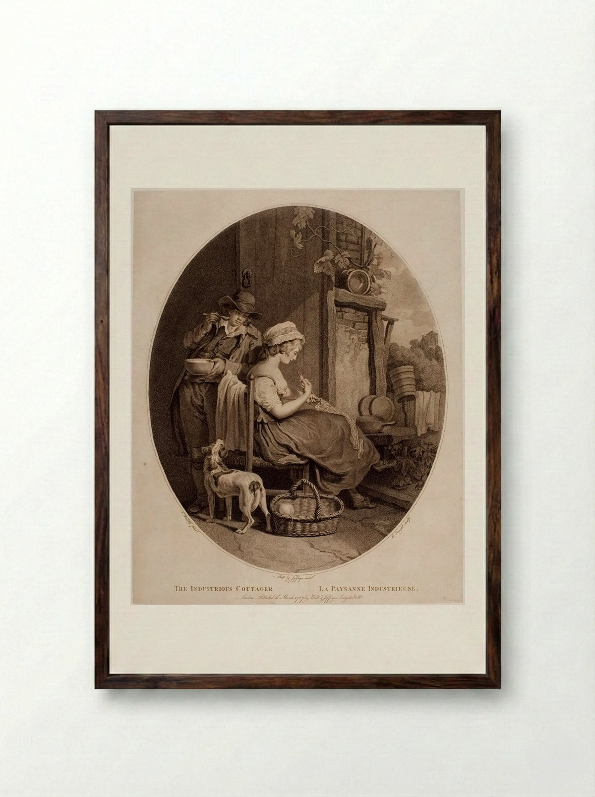 The Industrious Cottager - Charles Knight - Framed Print Dark Wood