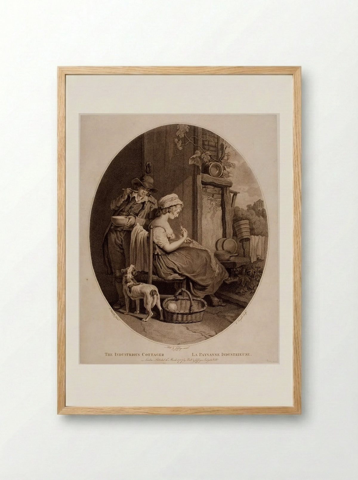 The Industrious Cottager - Charles Knight - Framed Print Wood