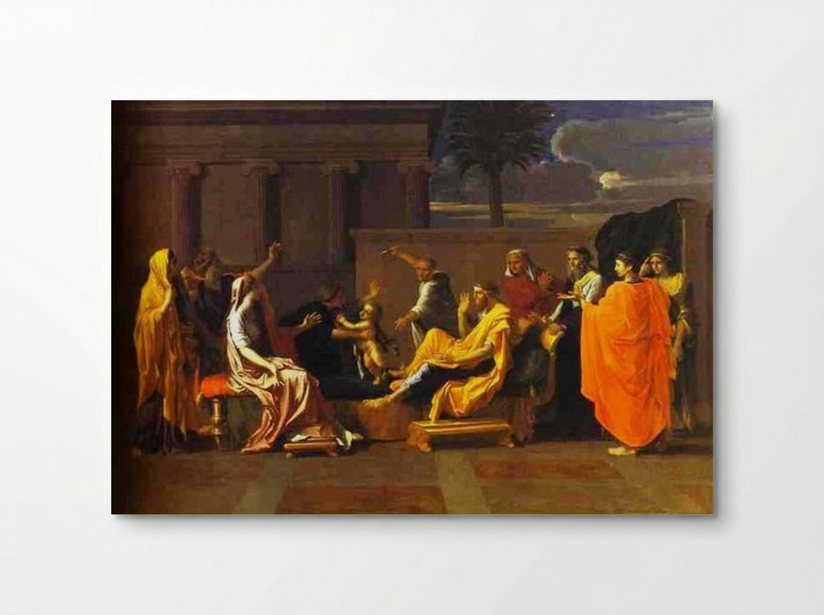 The Infant Moses Trampling on Pharaoh's Crown - Nicolas Poussin - Poster