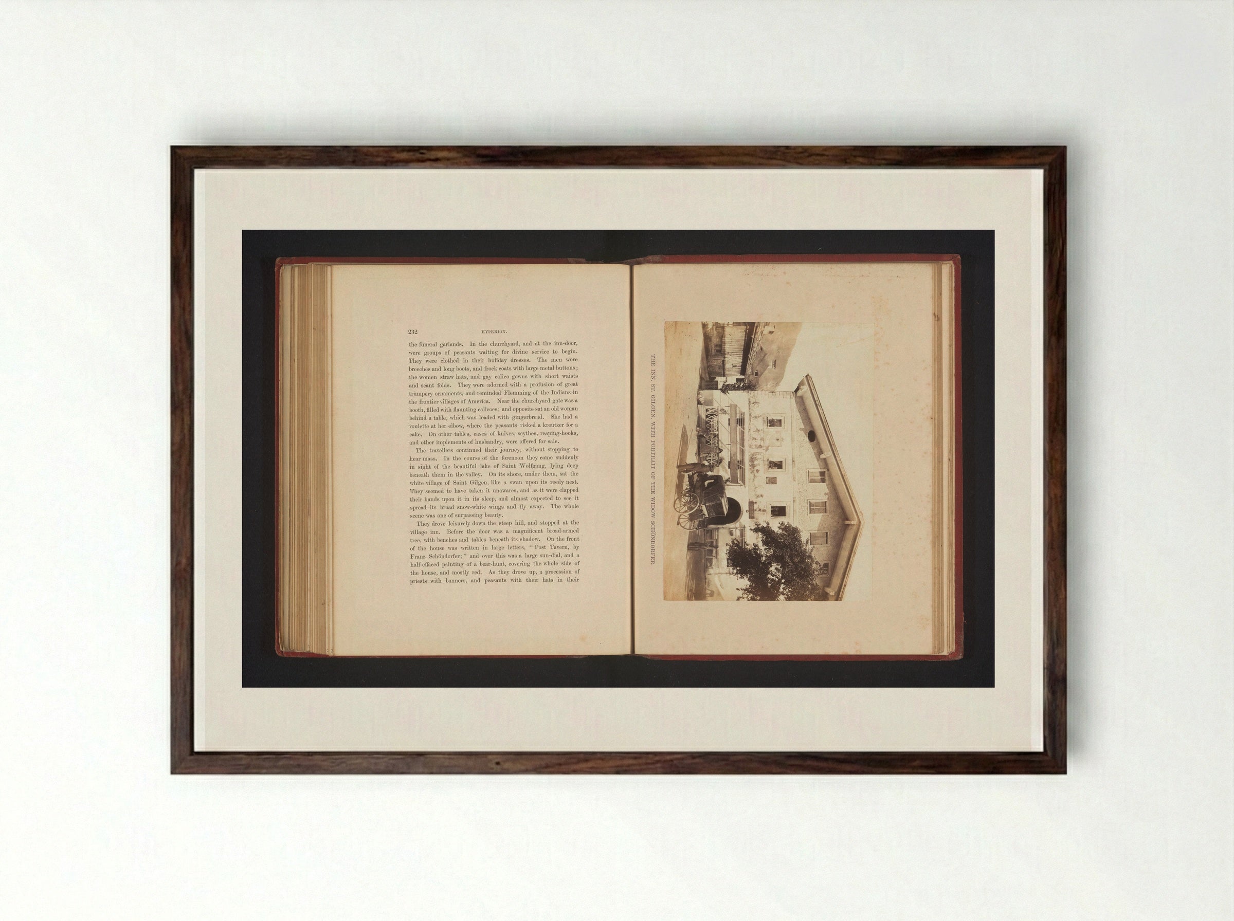 The Inn, St. Gilgen, with Portrait of the Widow Schöndorfer - Francis Frith - Framed Print Dark Wood