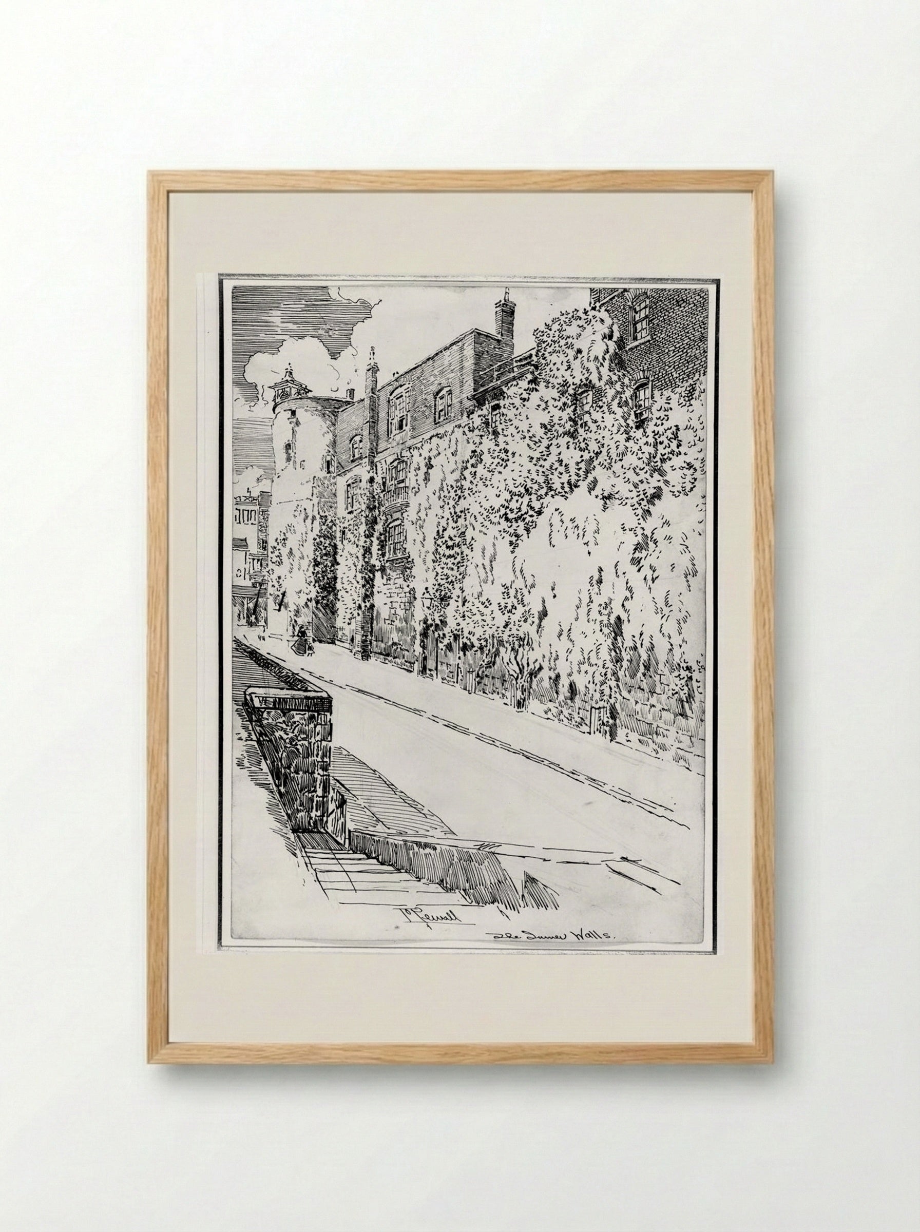 The Inner Walls - Joseph Pennell - Framed Print Wood