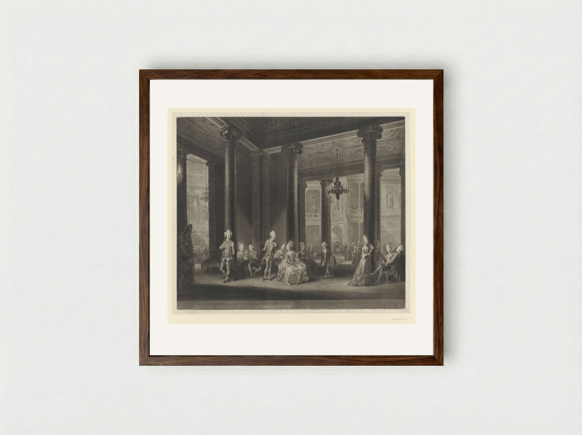The Inside of the Pantheon in Oxford Road - Richard Earlom - Framed Print Dark Wood