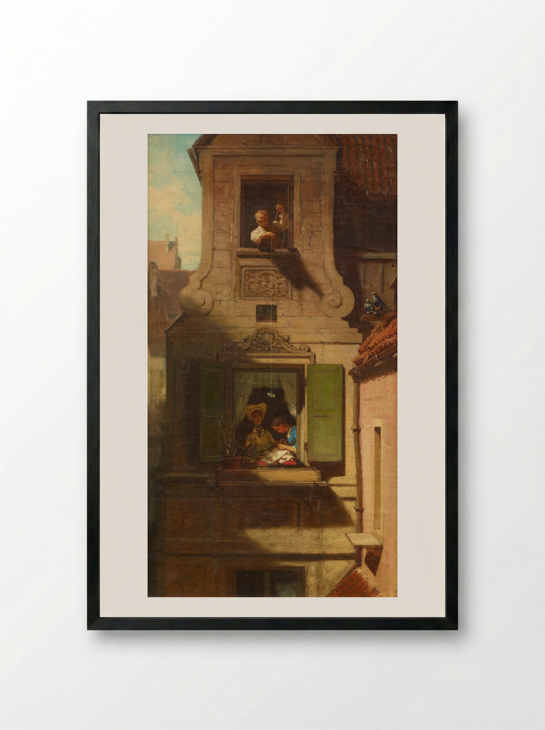 The Intercepted Love Letter - Carl Spitzweg - Framed Print Black