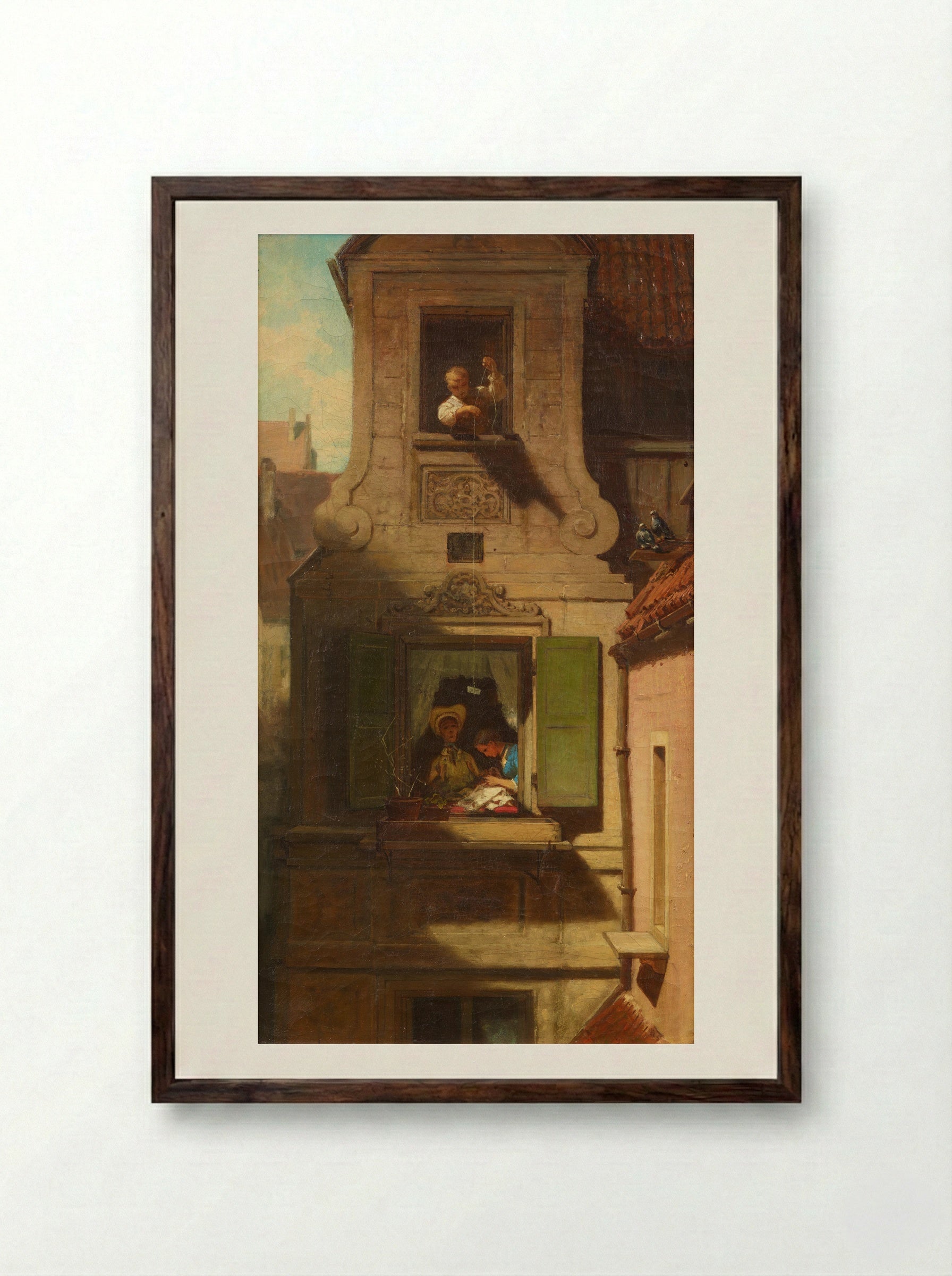 The Intercepted Love Letter - Carl Spitzweg - Framed Print Dark Wood