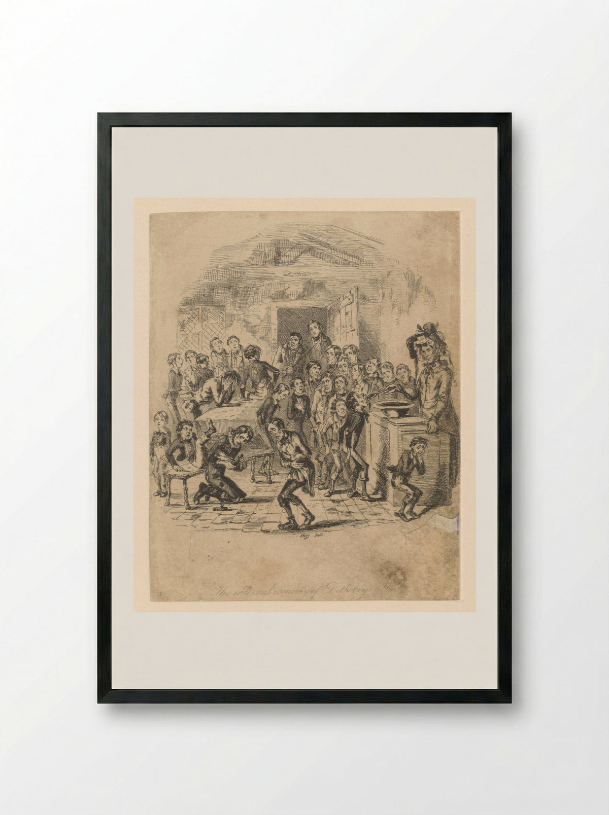 The Internal Economy of Dotheboys Hall - Phiz (Hablot Knight Browne) - Framed Print Black
