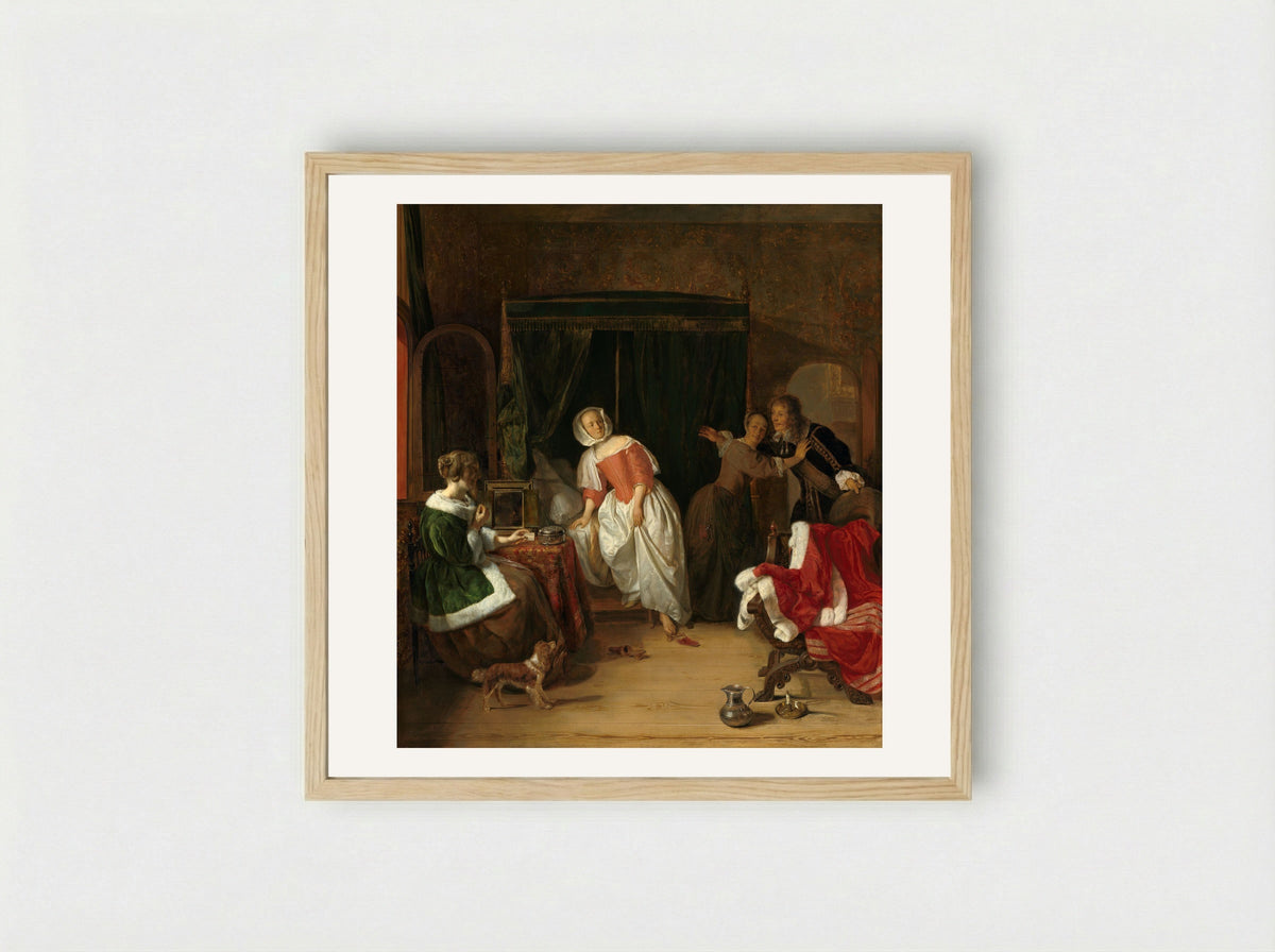 The Intruder - Gabriel Metsu - Framed Print Wood