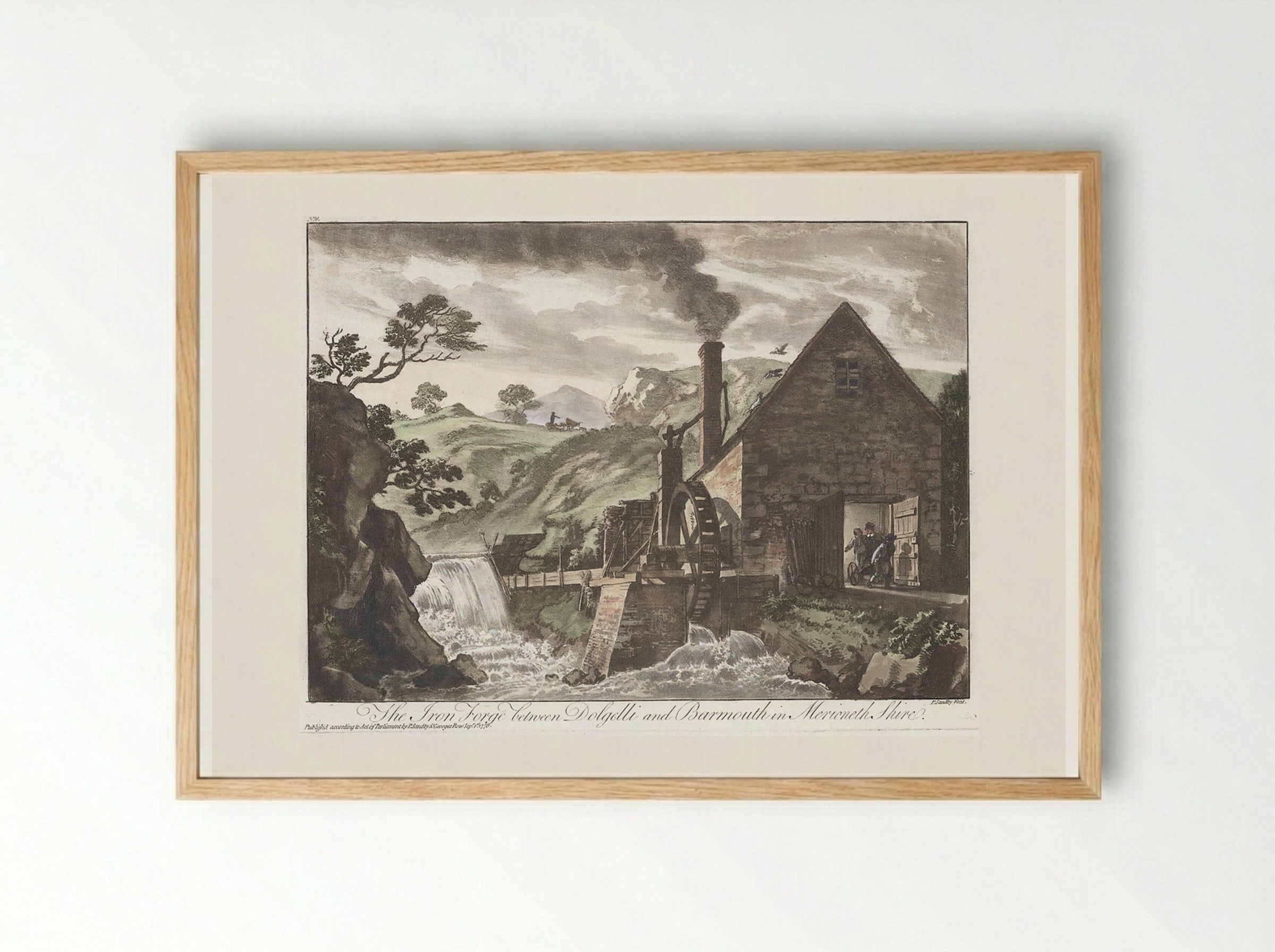 The Iron Forge between Dolgelli and Barmouth in Merioneth Shire - Paul Sandby - Framed Print Wood