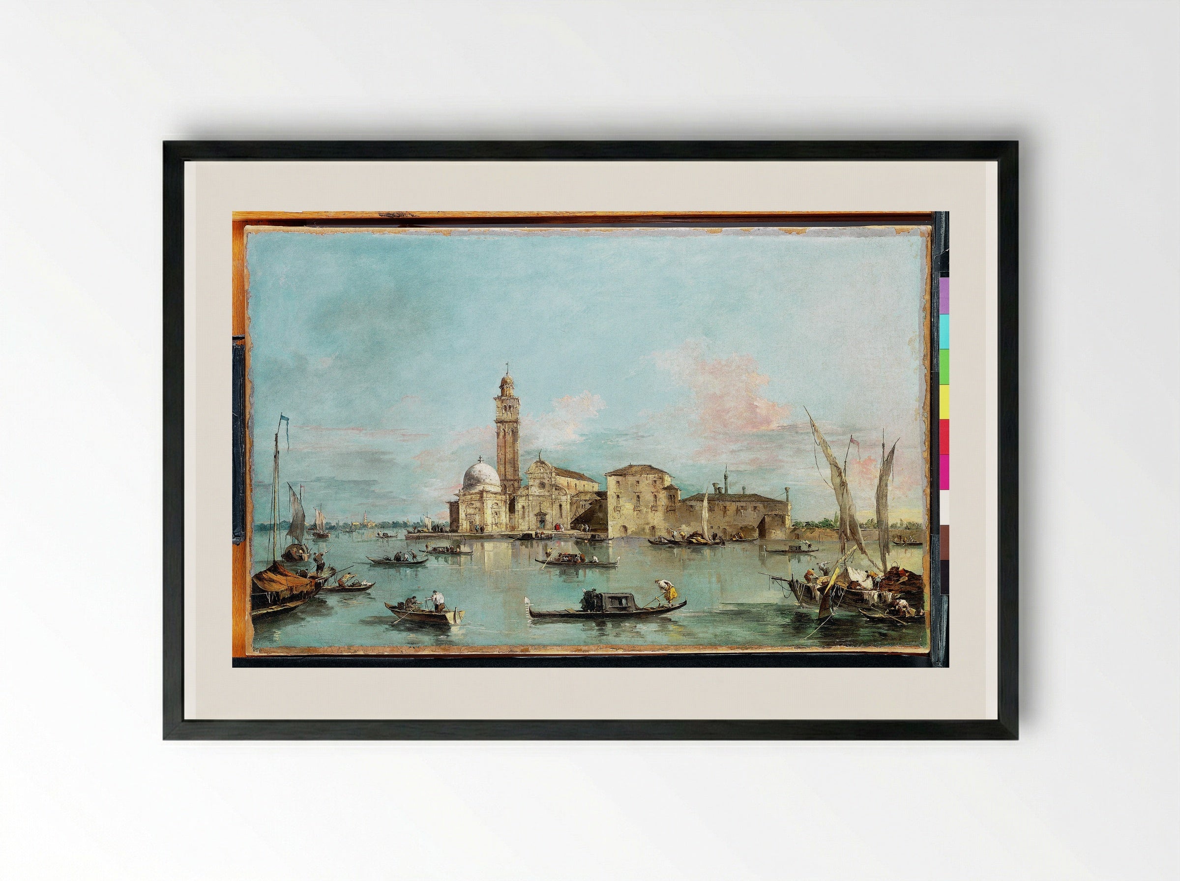 The Island of San Michele, Venice - Francesco Guardi - Framed Print Black