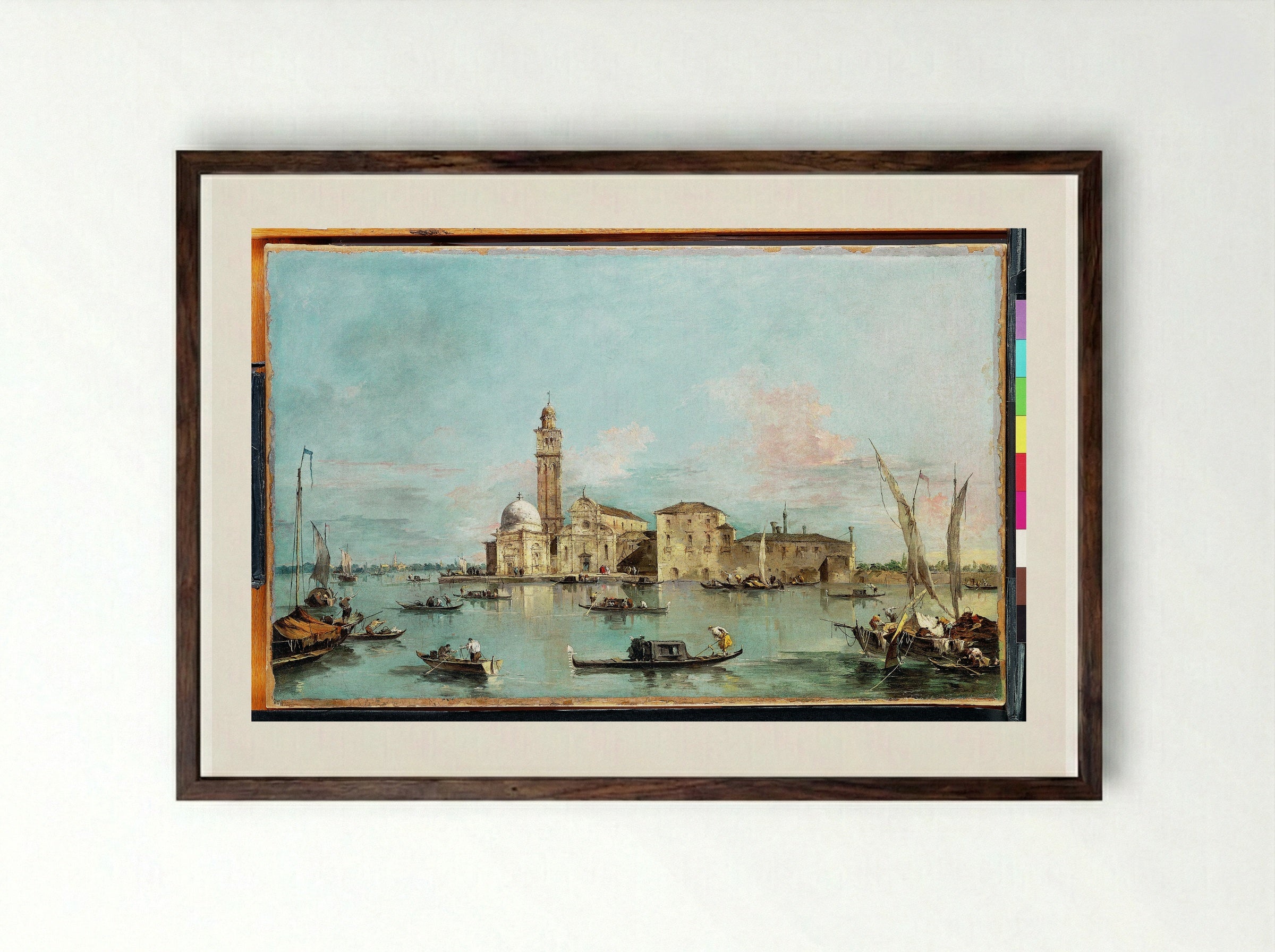 The Island of San Michele, Venice - Francesco Guardi - Framed Print Dark Wood
