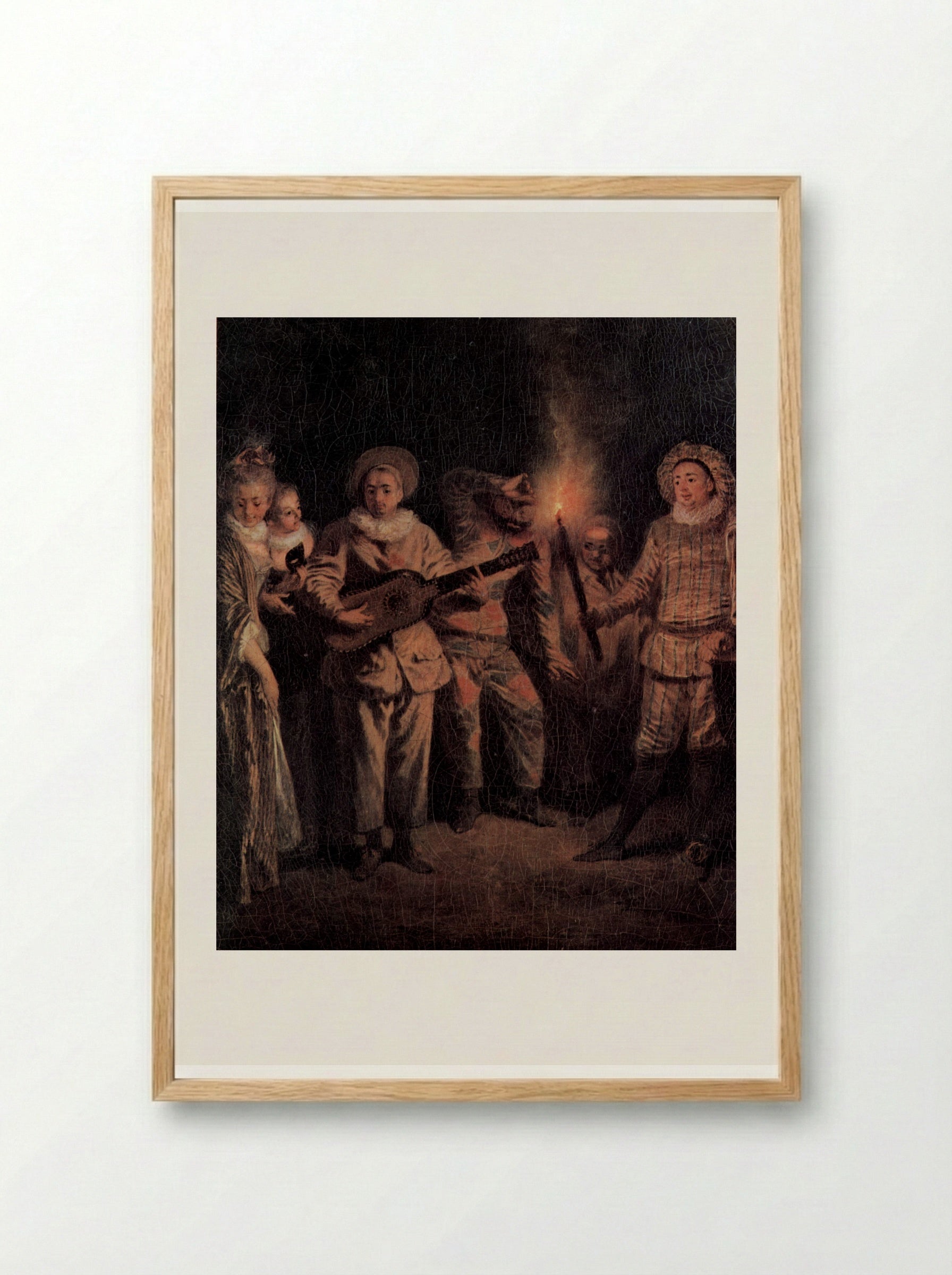 The Italian Comedy - Antoine Watteau - Framed Print Wood