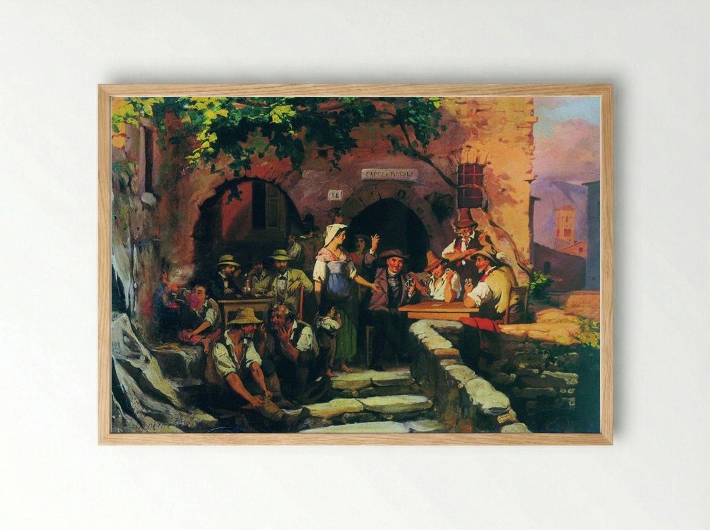 The Italian Tavern - Fyodor Bronnikov - Framed Print Wood