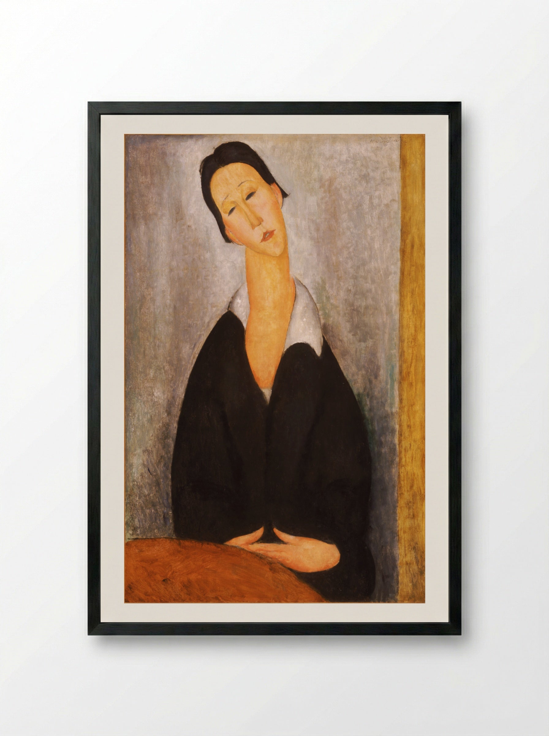 The Italian Woman - Amedeo Modigliani - Framed Print Black