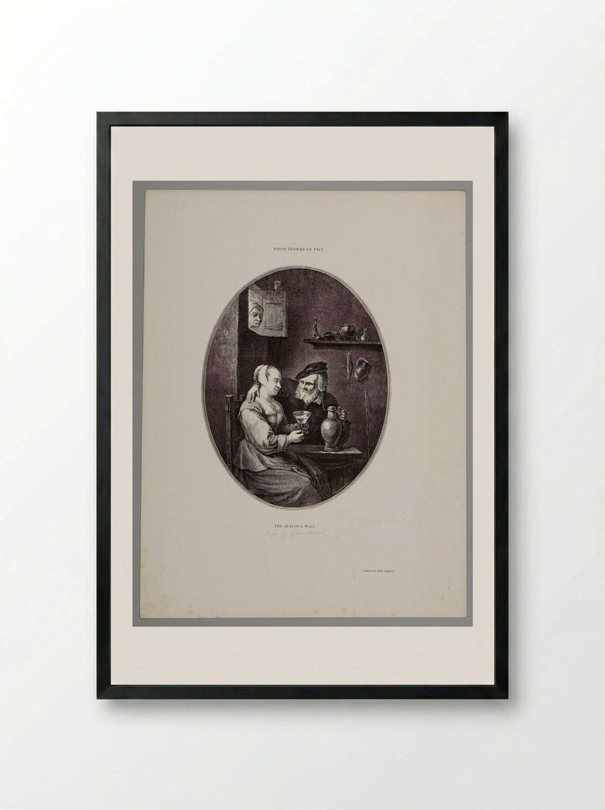 The Jealous Wife - Jean Gauchard - Framed Print Black