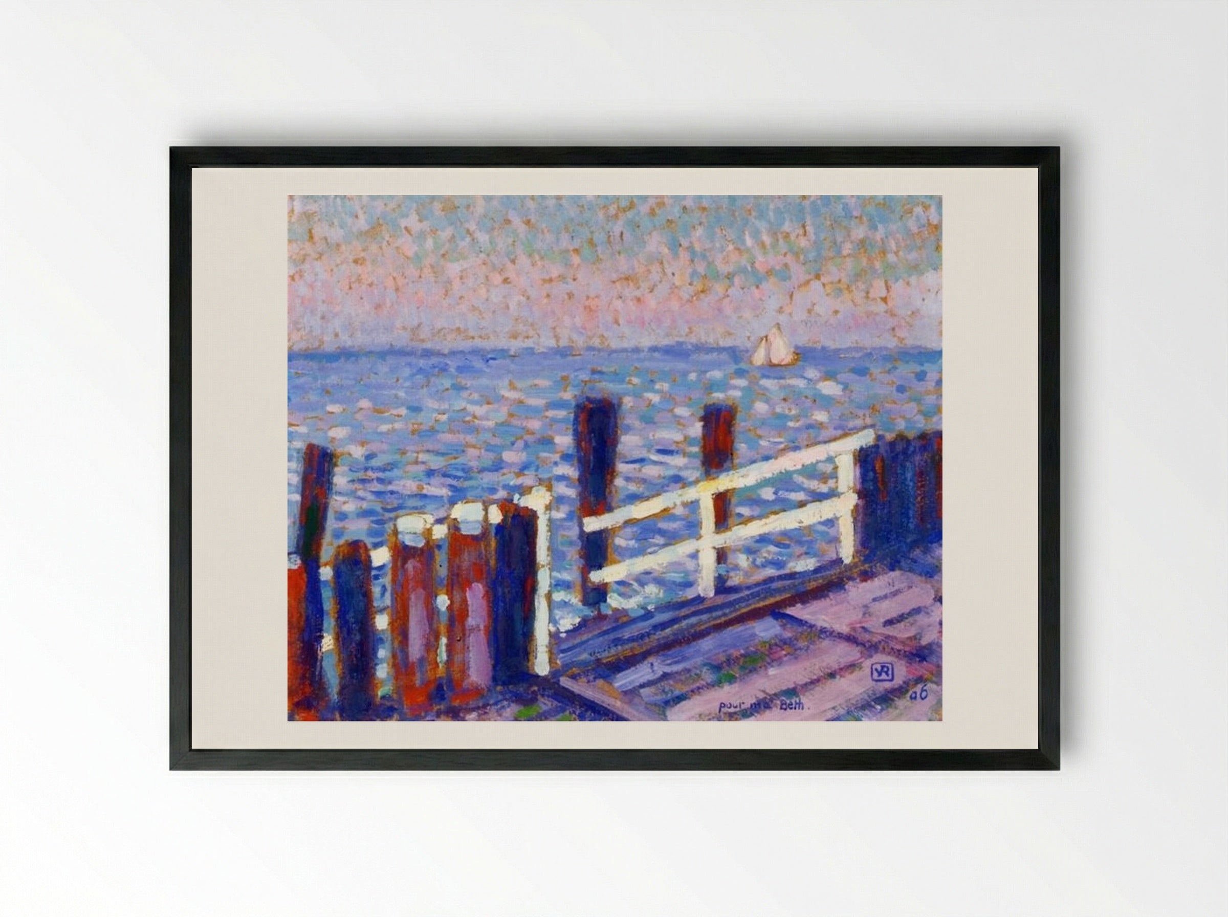 The Jetty - Théo van Rysselberghe - Framed Print Black