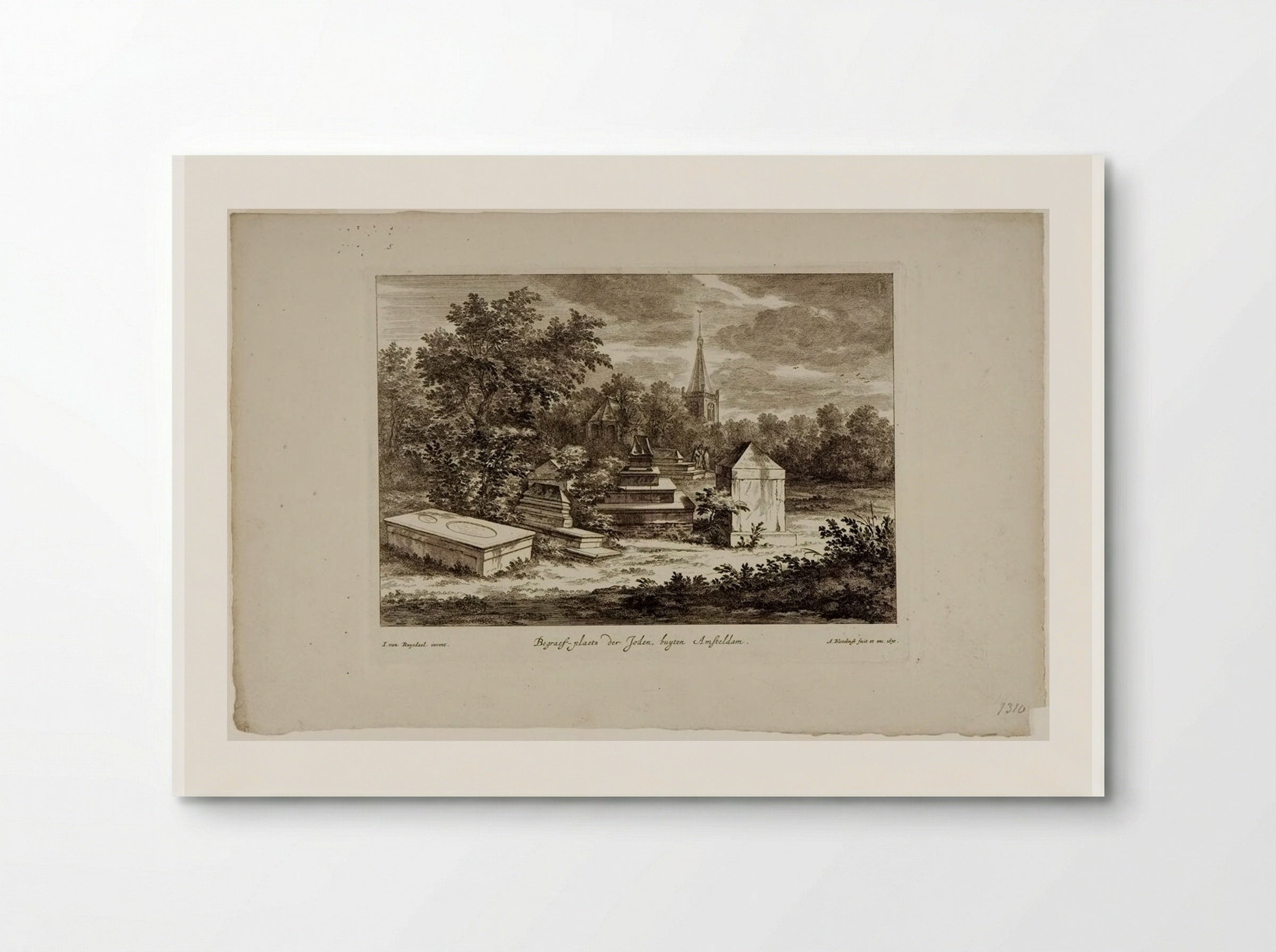 The Jewish Burial Ground at Ouderkerk - Abraham Bloteling - Poster